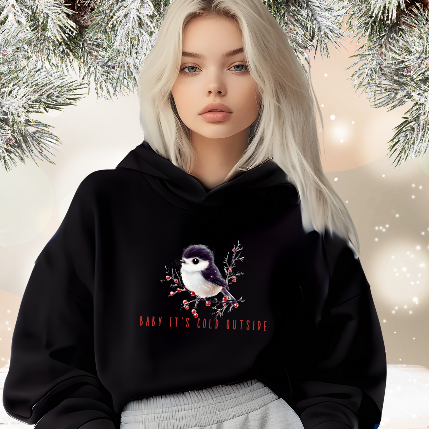 Baby It’s Cold Outside Crop Hoodie
