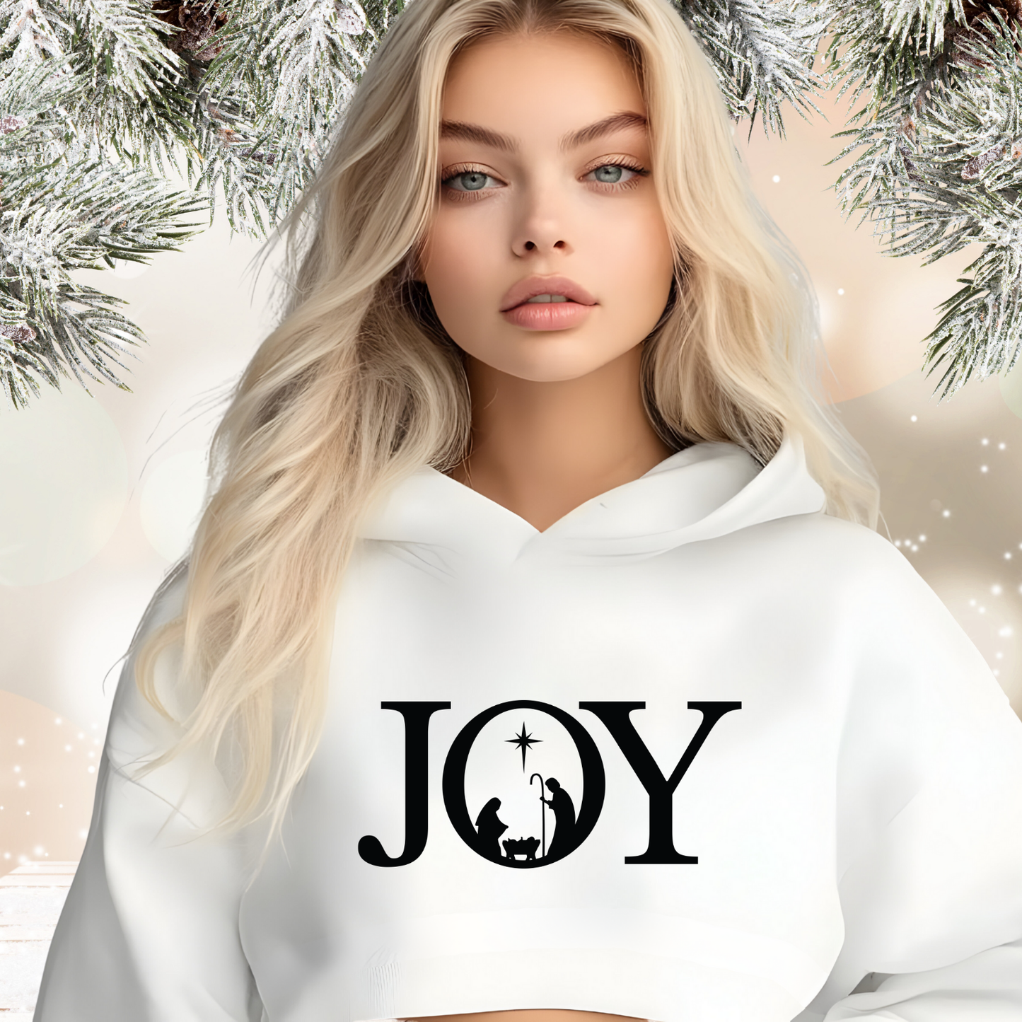 Christmas Joy Crop Hoodie