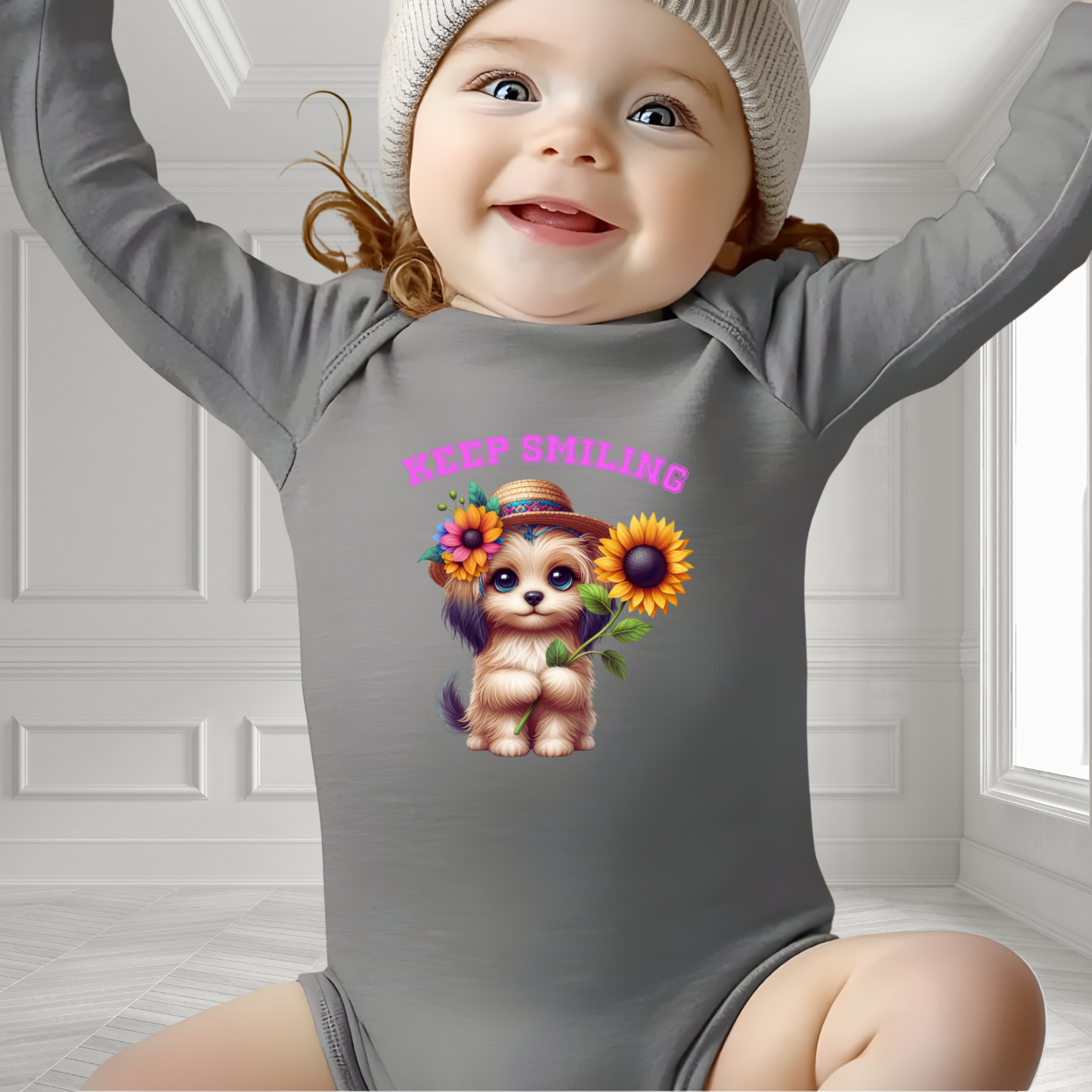 Keep Smiling Infant Long Sleeve Onesie