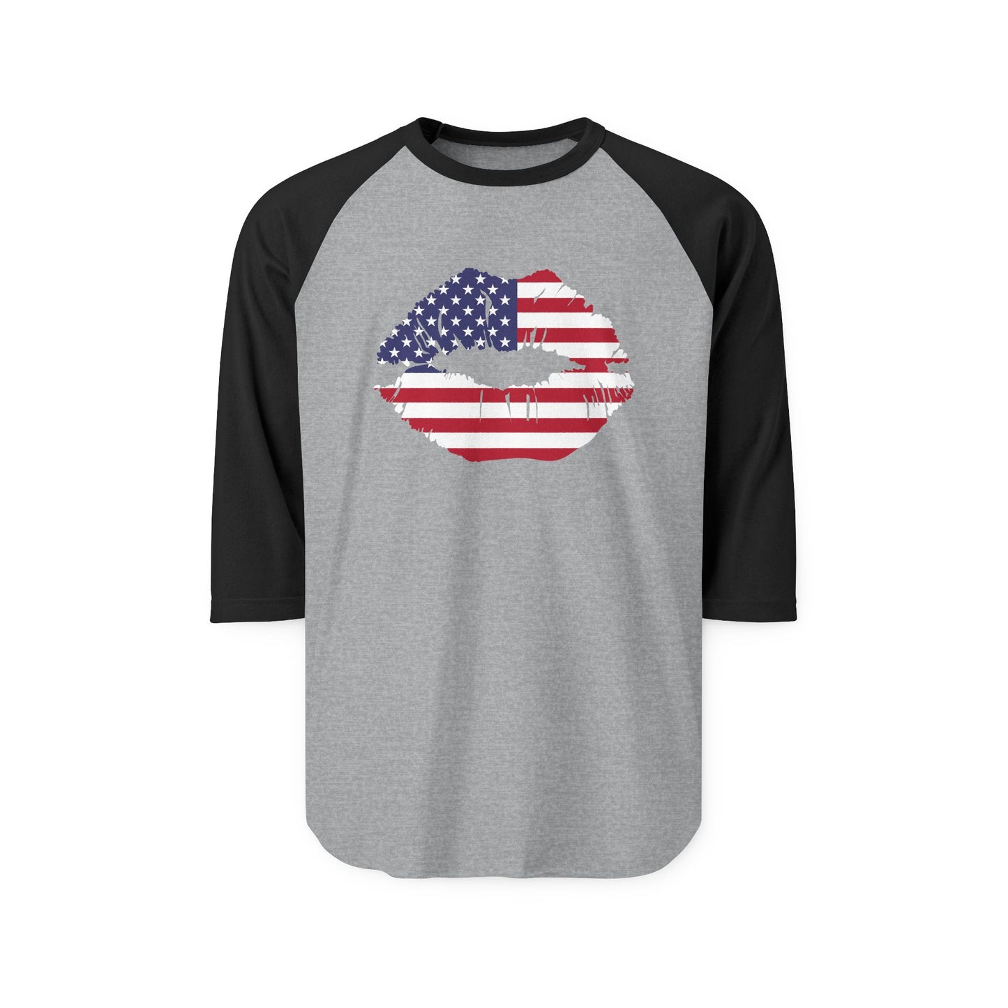 American Flag Lips Baseball Tee