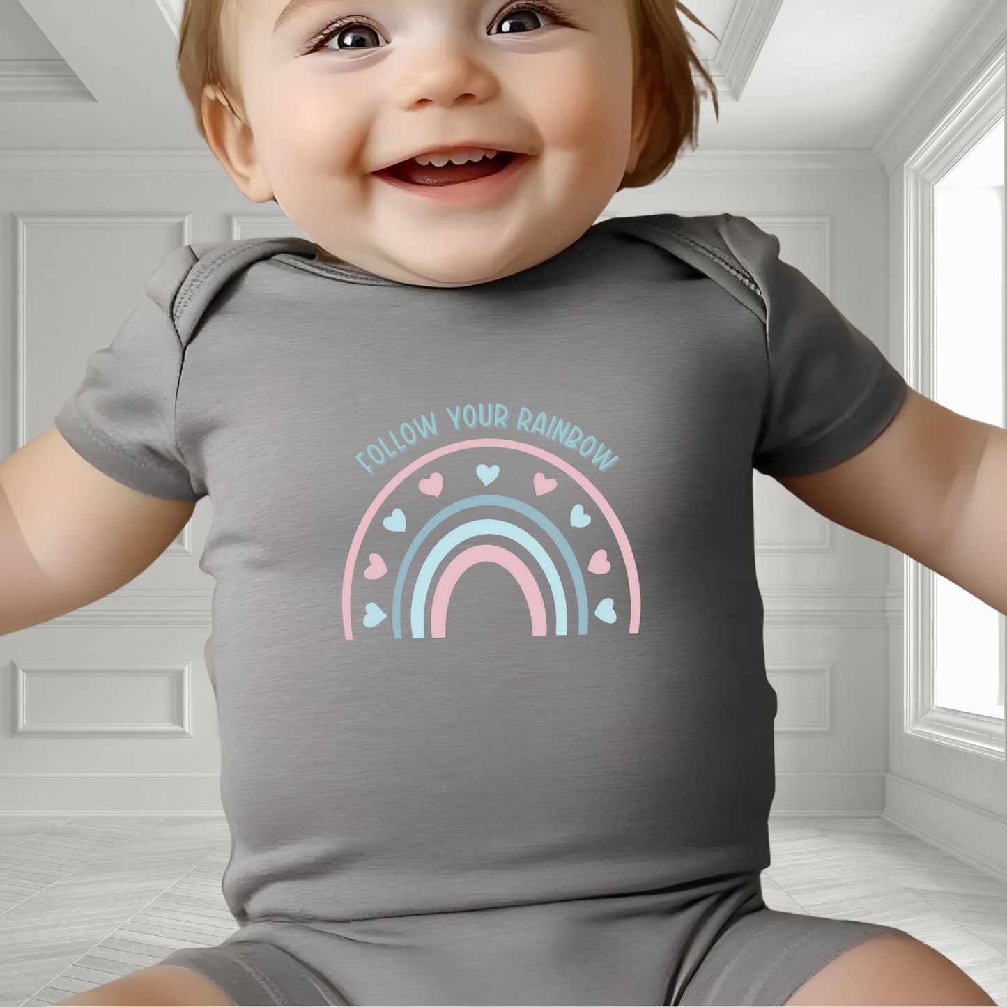 Follow Your Rainbow Infant Short Sleeve Onesie