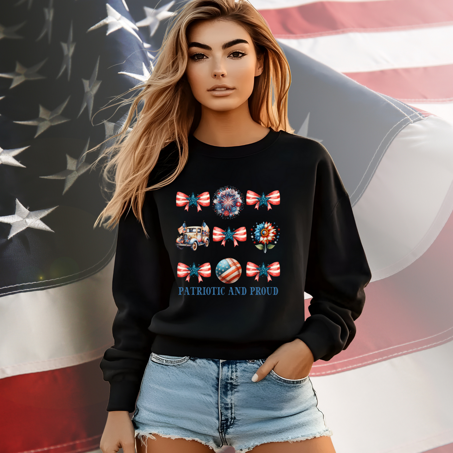 Patriotic And Proud Crewneck Sweatshirt