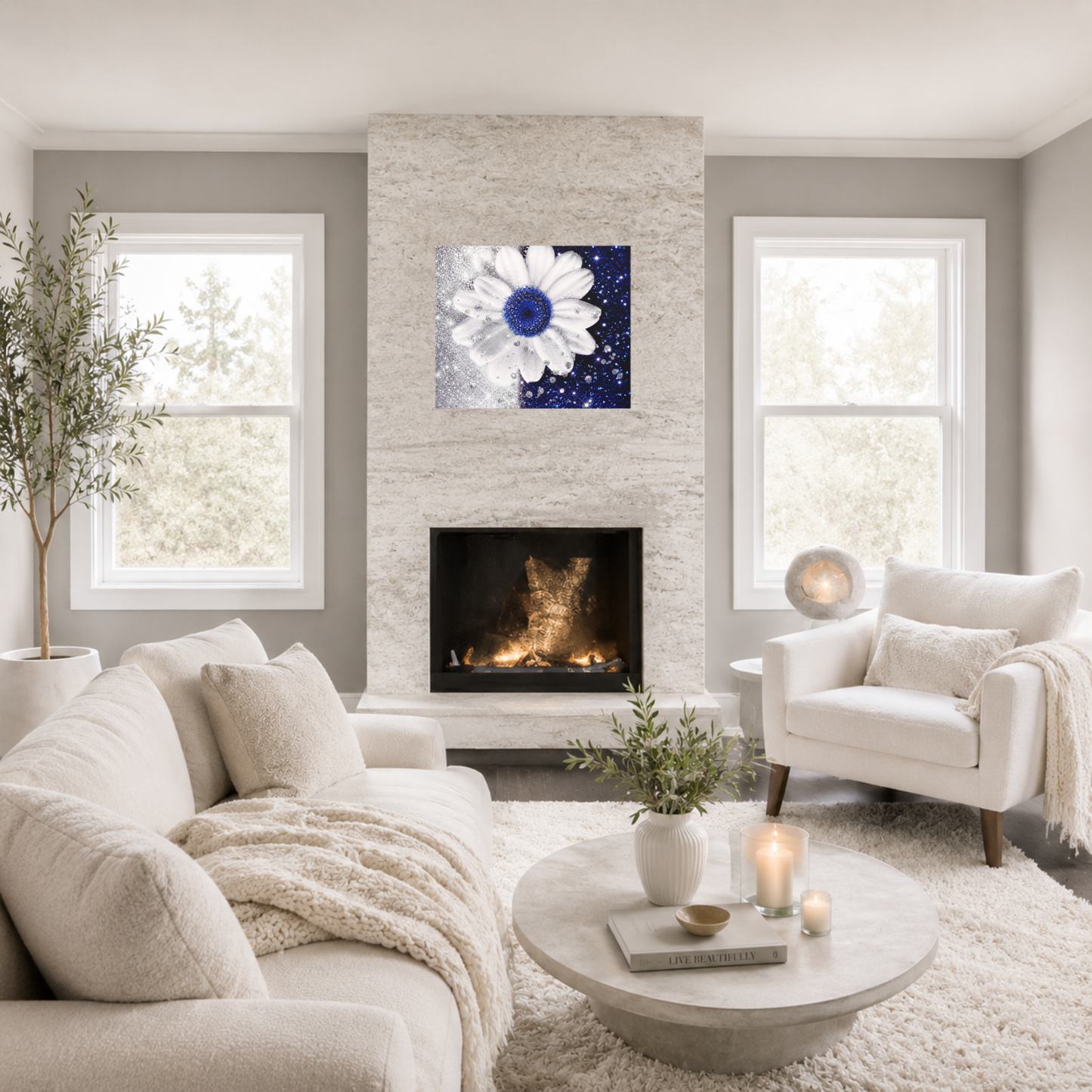 Glittering Sapphire Canvas Wall Art
