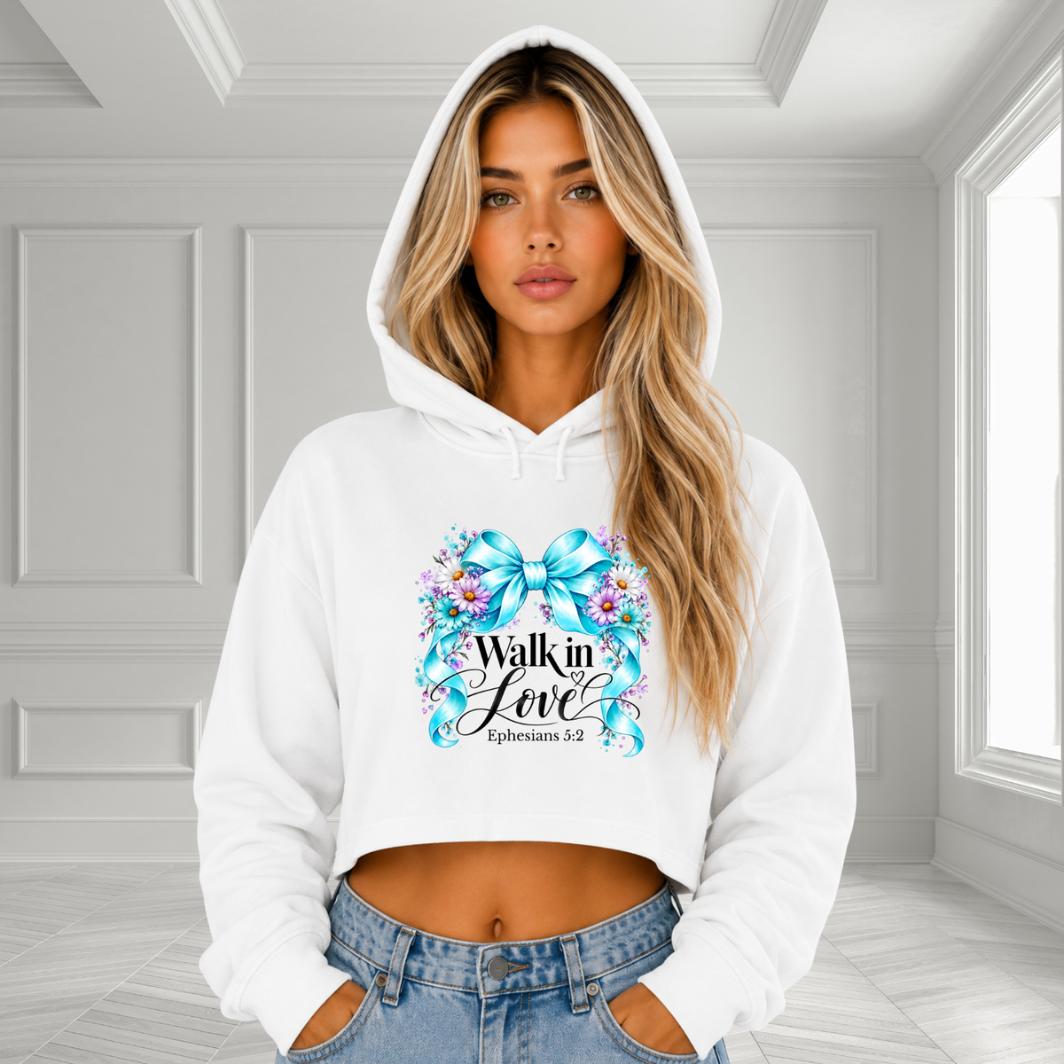 Walk In Love Ephesians 5:2 Crop Hoodie