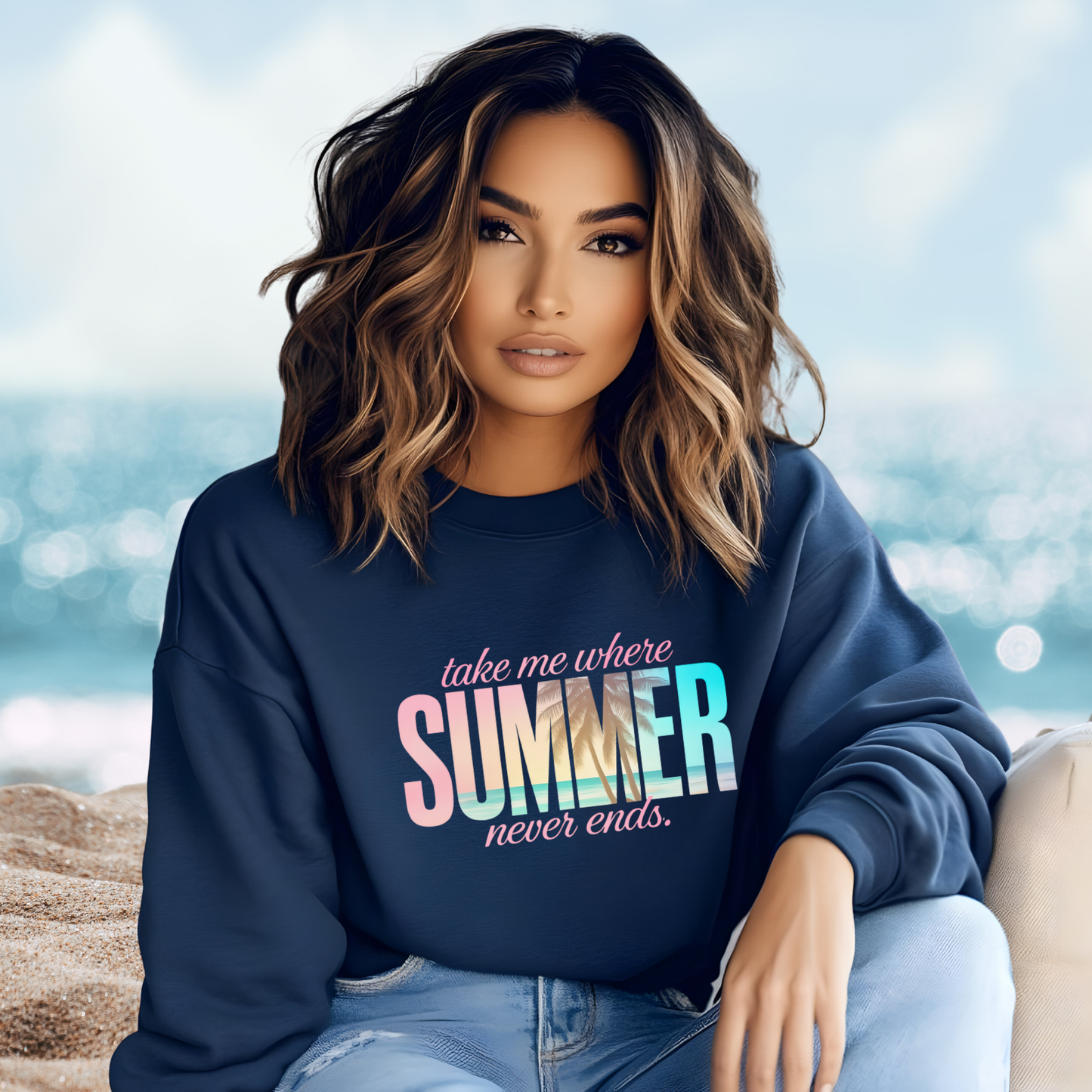 Where Summer Never Ends Crewneck Sweatshirt