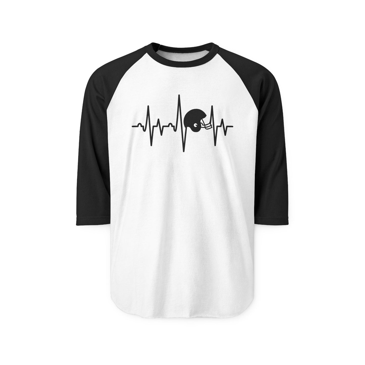 Football Helmet Heartbeat Baseball Tee
