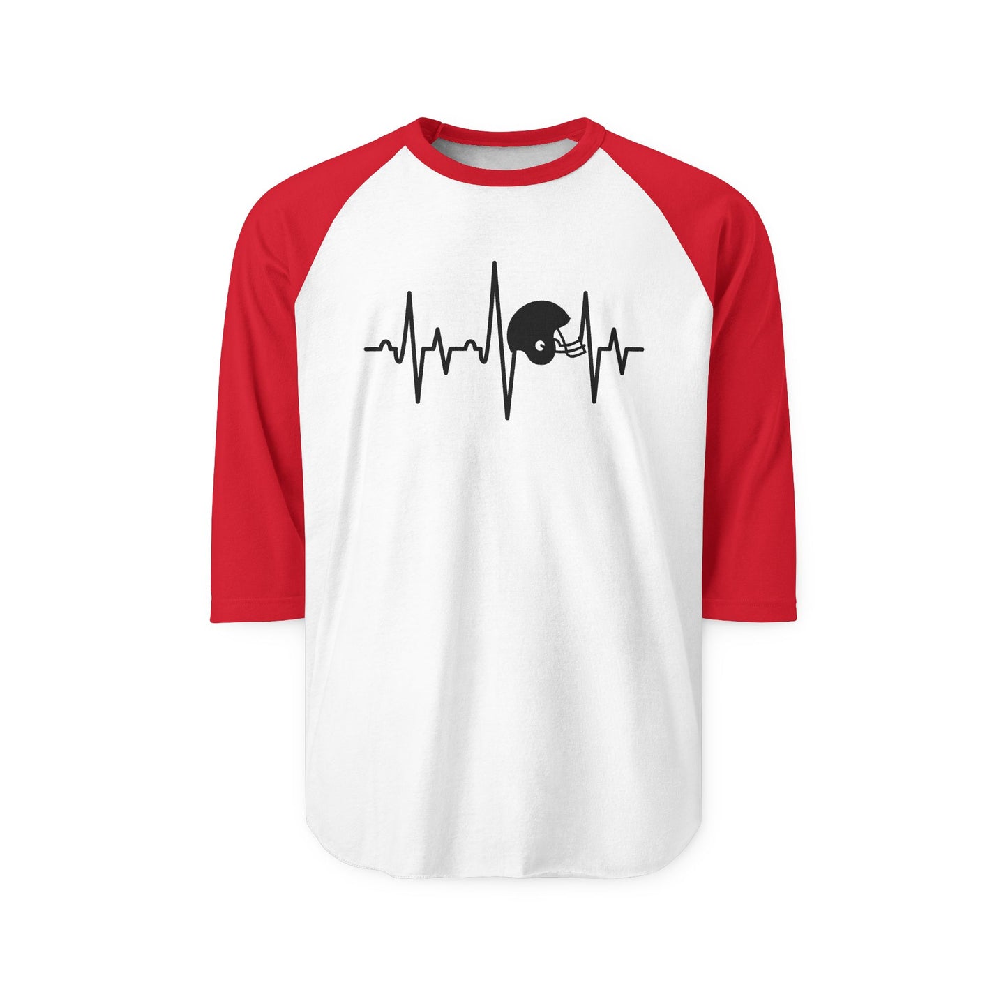 Football Helmet Heartbeat Baseball Tee