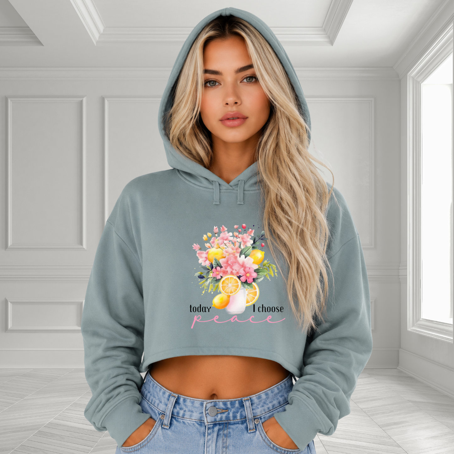 Today I Choose Peace Crop Hoodie