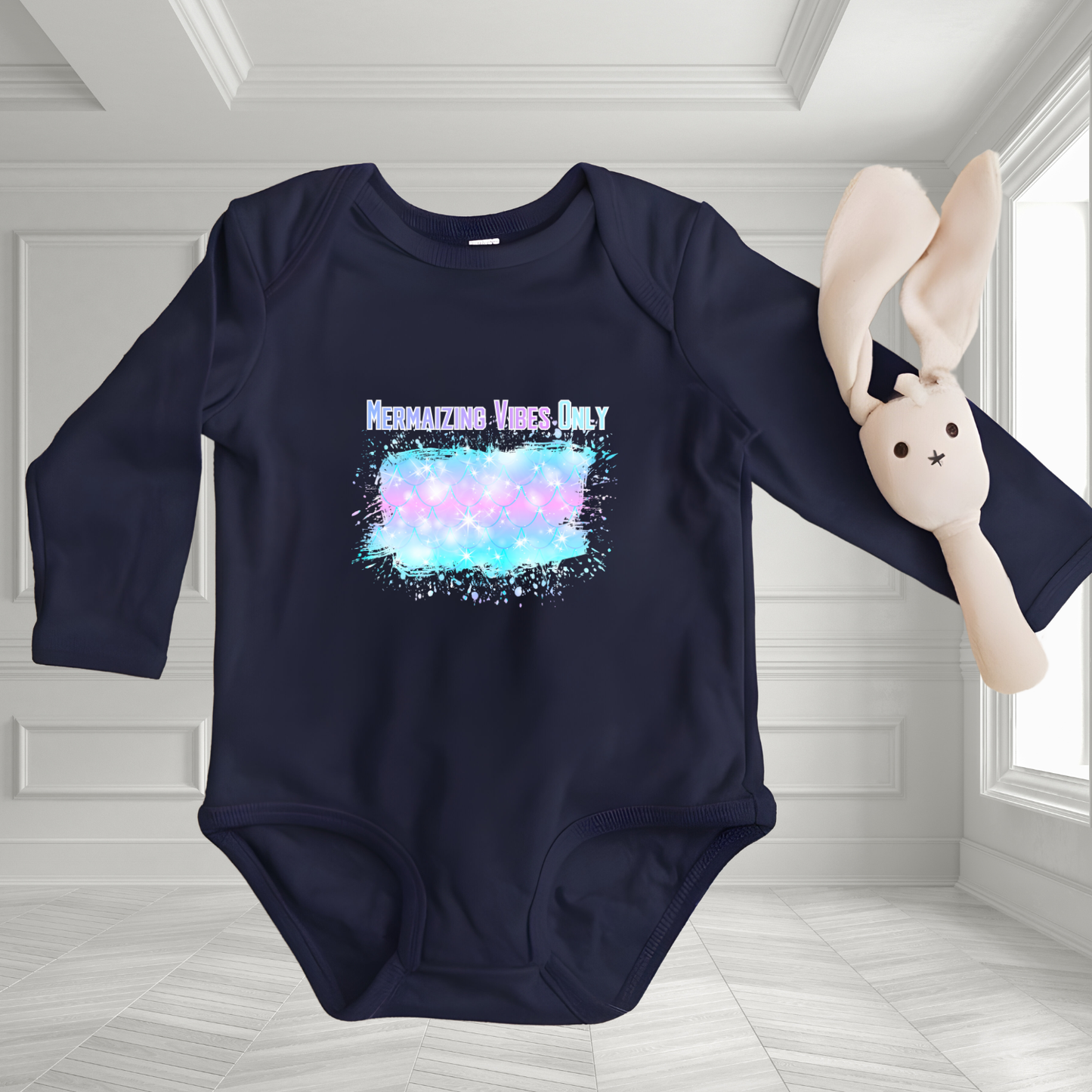 Mermaizing Vibes Only Infant Long Sleeve Onesie