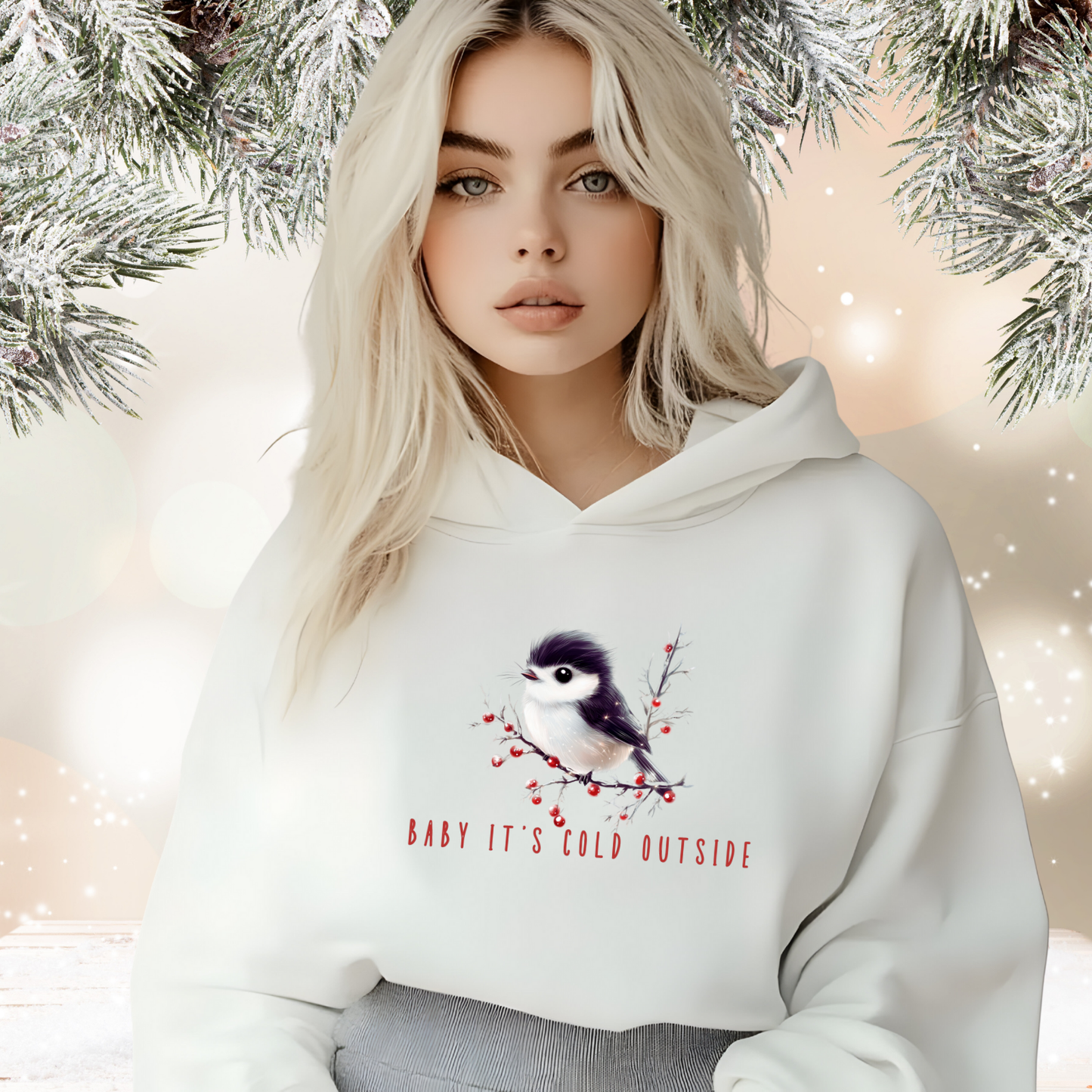 Baby It’s Cold Outside Crop Hoodie