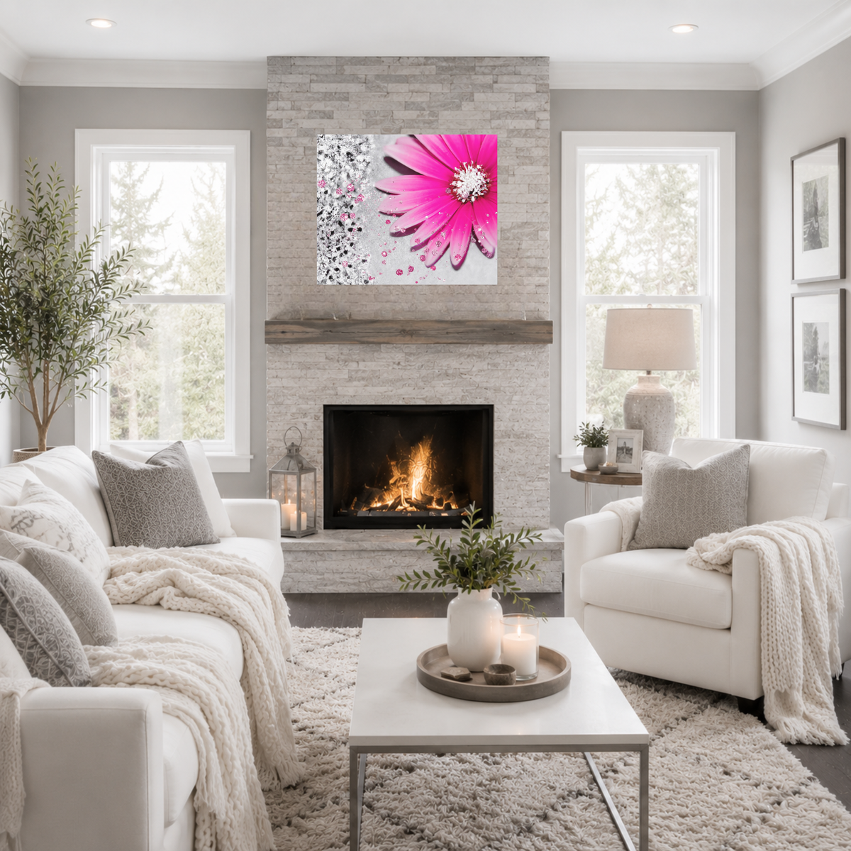 Blush In Bloom Canvas Wall Art