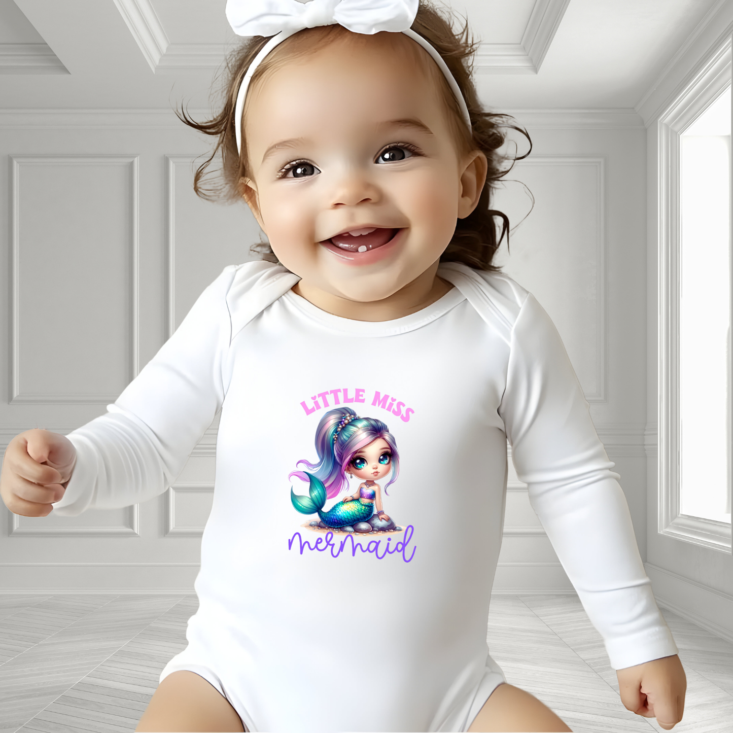 Little Miss Mermaid Infant Long Sleeve Onesie