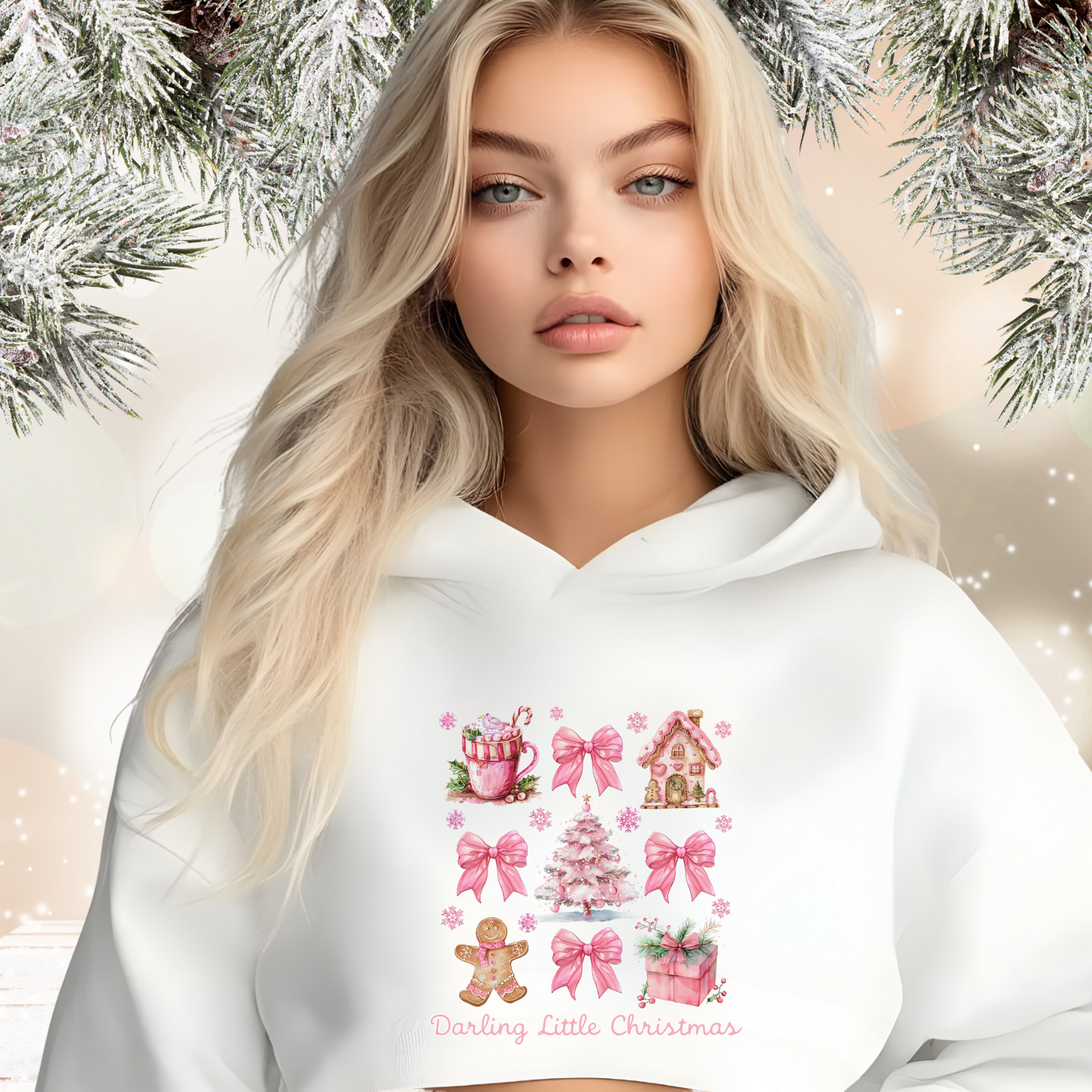 Darling Little Christmas Crop Hoodie