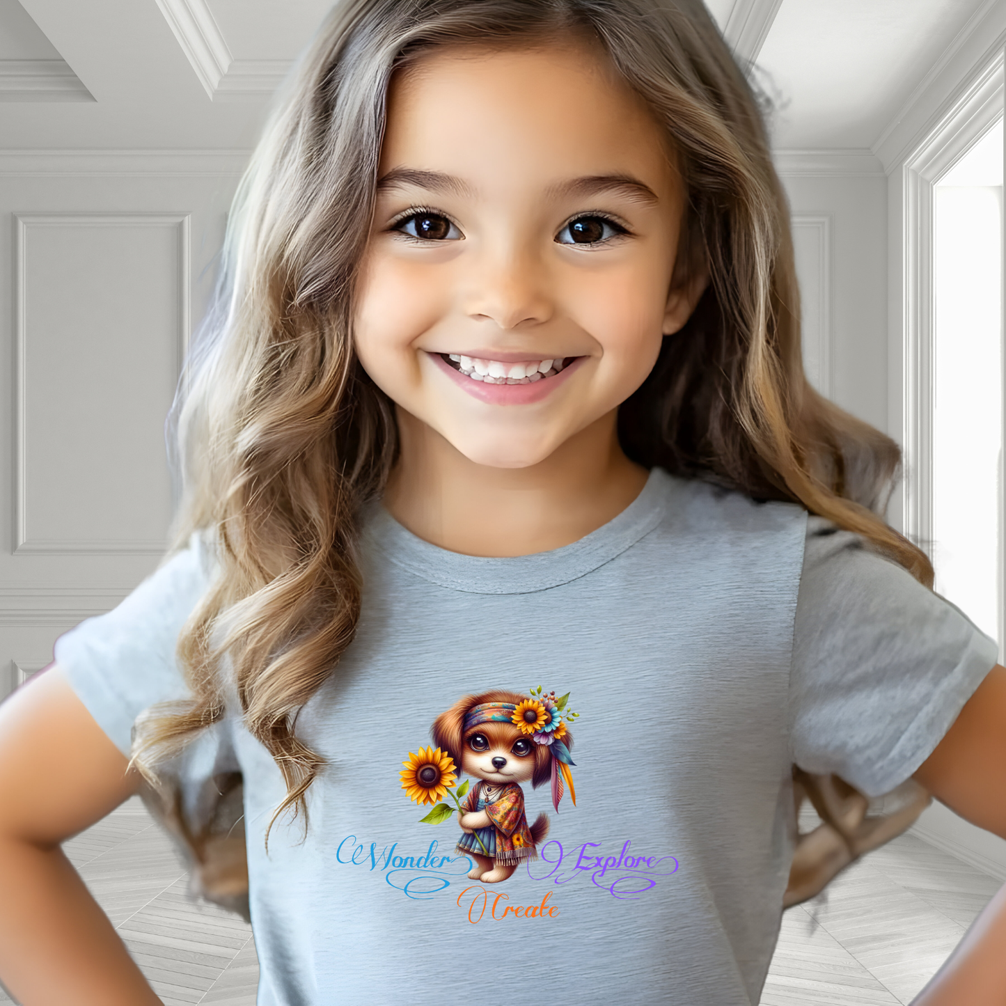 Wonder, Explore, Create Kid’s T-Shirt