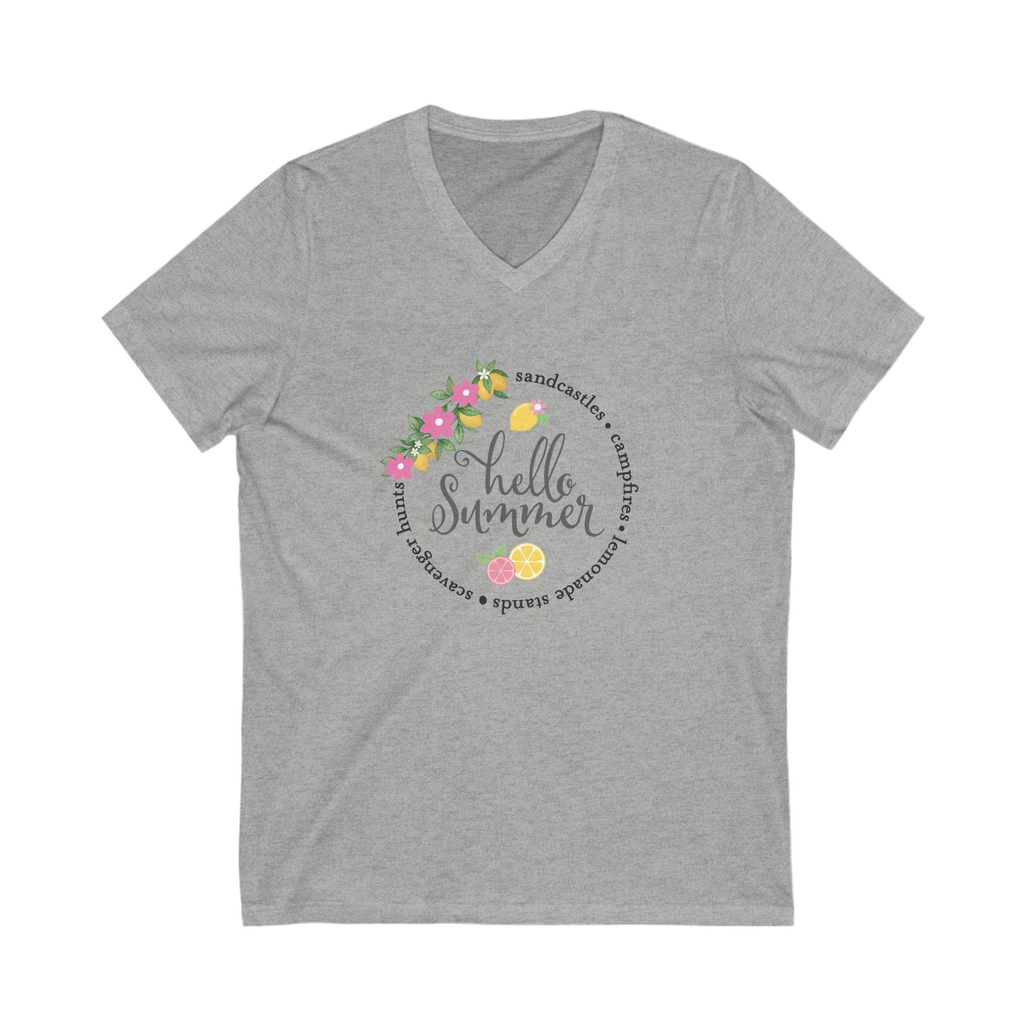 Hello Summer Sandcastles V-Neck Tee