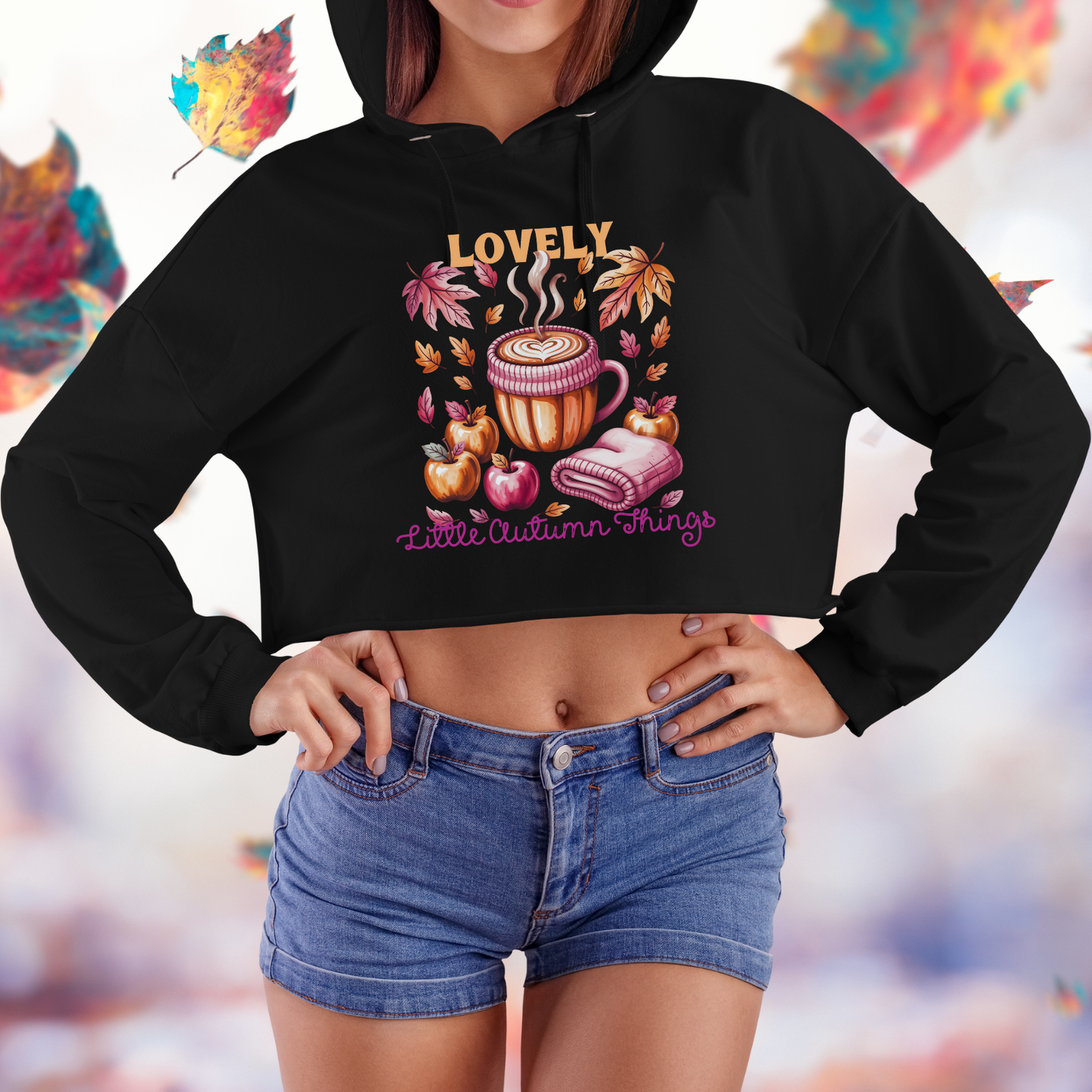 Lovely Little Autumn Things Crop Hoodie