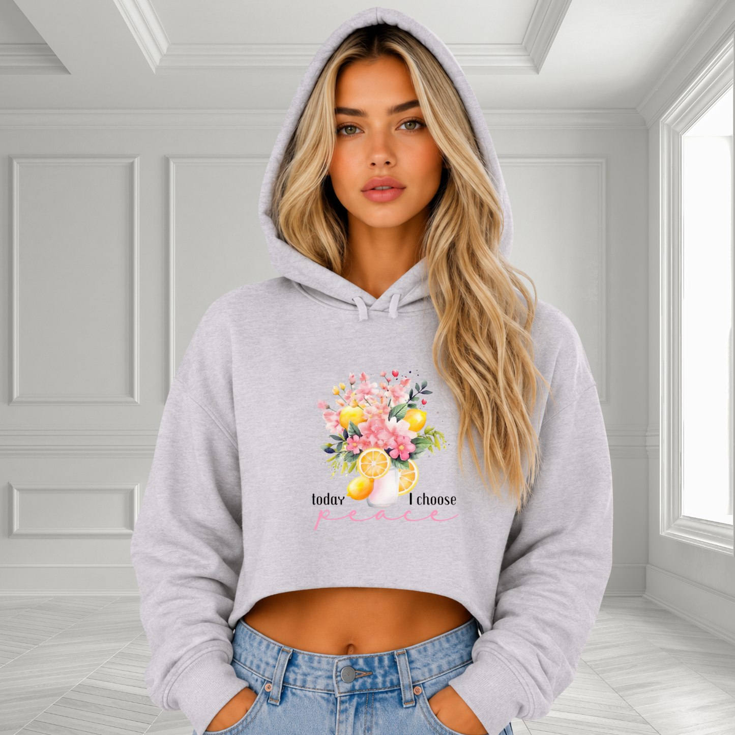 Today I Choose Peace Crop Hoodie