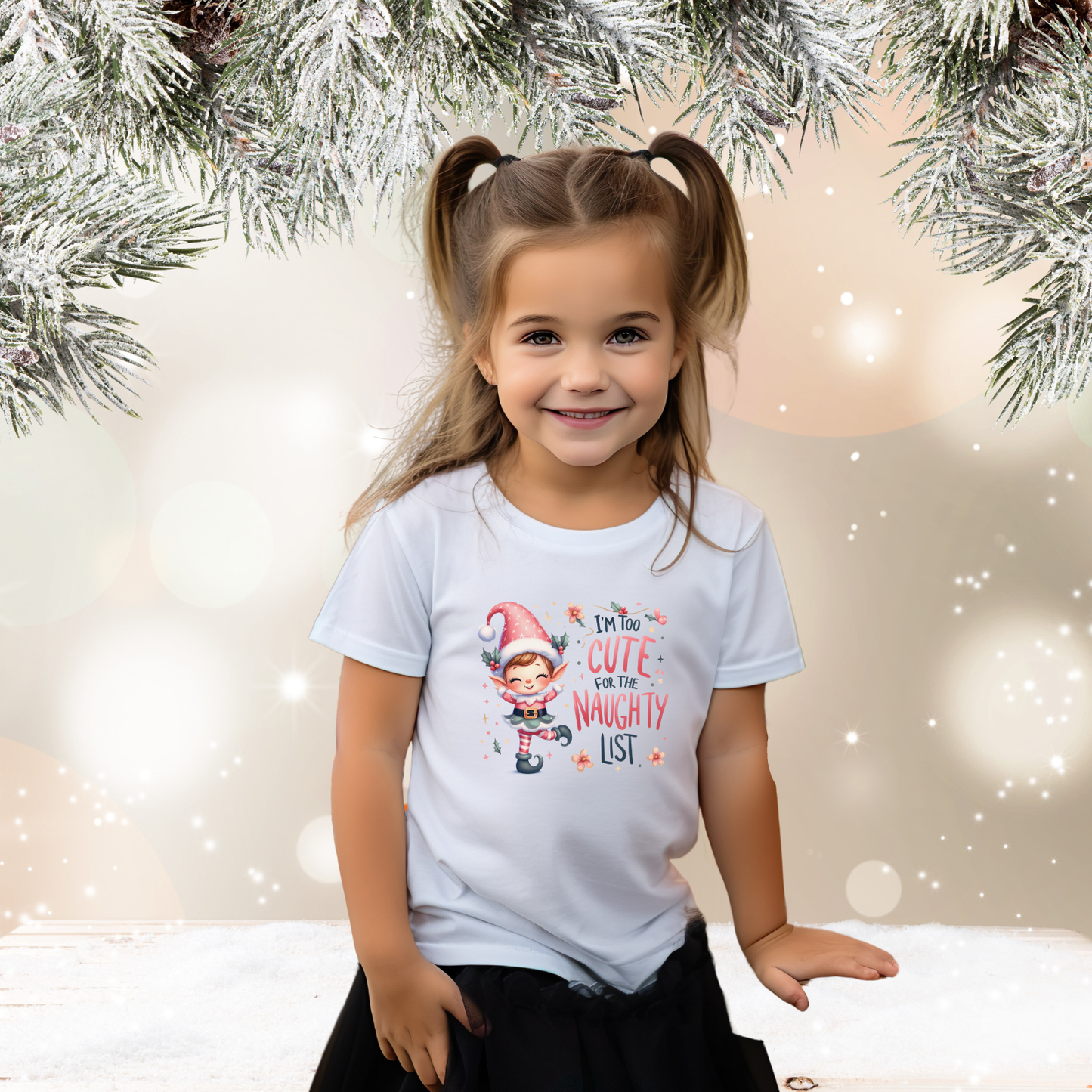 Too Cute For The Naughty List Toddler T-Shirt