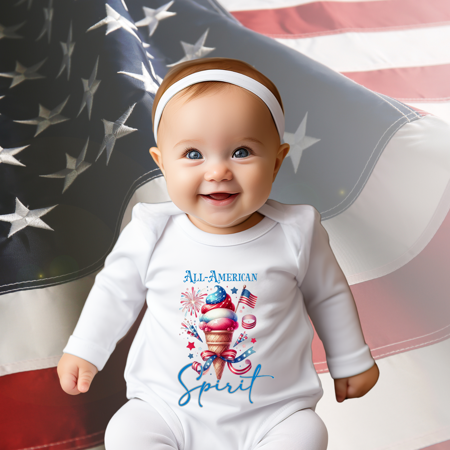 All-American Spirit Infant Long Sleeve Onesie