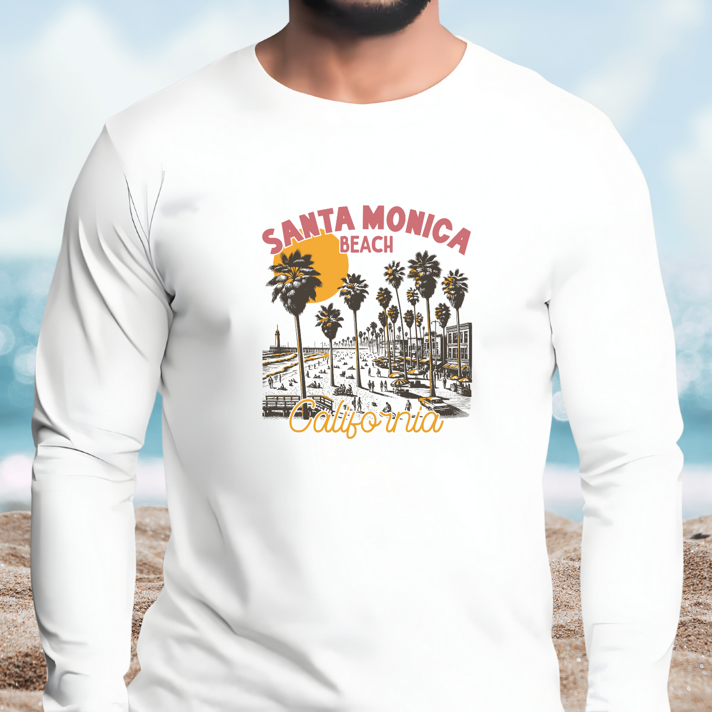 Santa Monica Beach Long Sleeve Tee