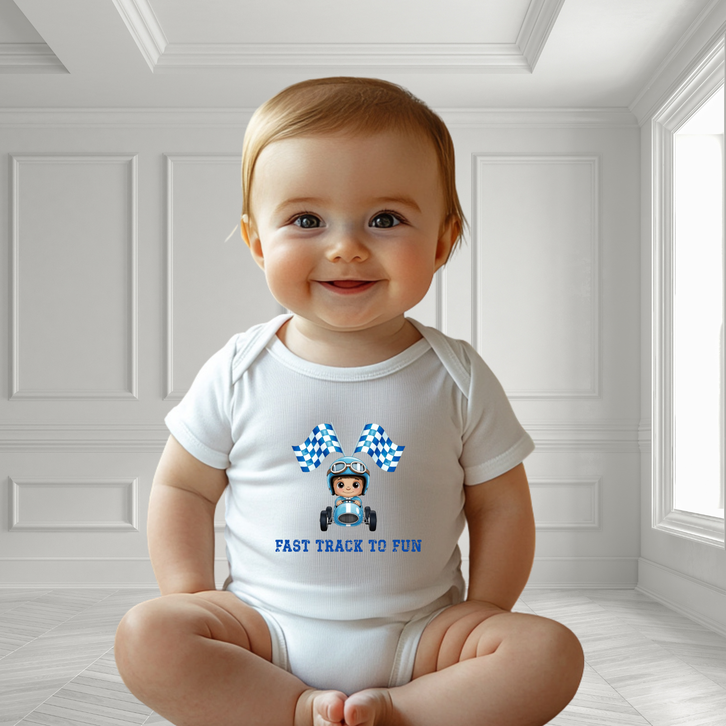 Fast Track To Fun Infant Short Sleeve Onesie