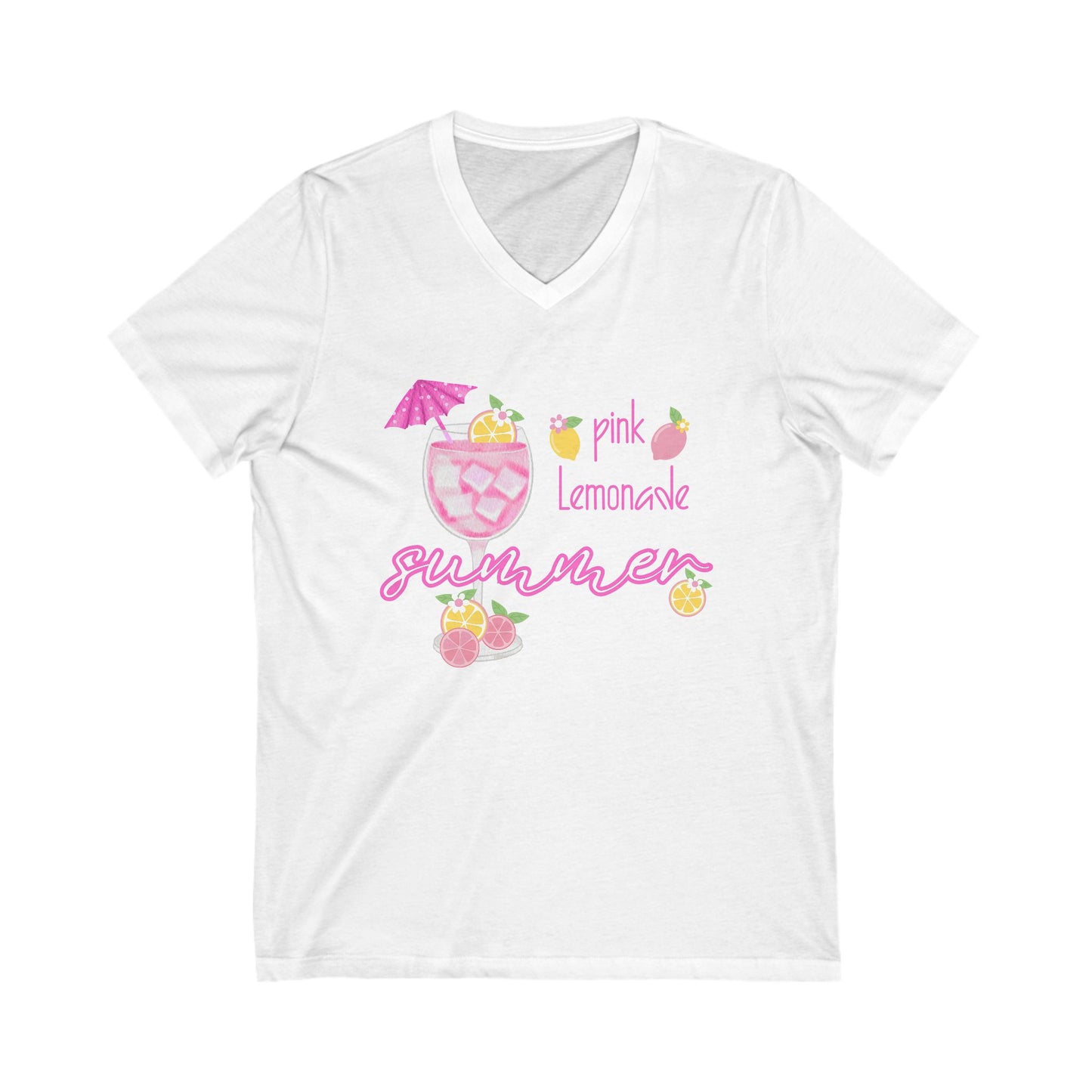 Pink Lemonade Summer V-Neck Tee