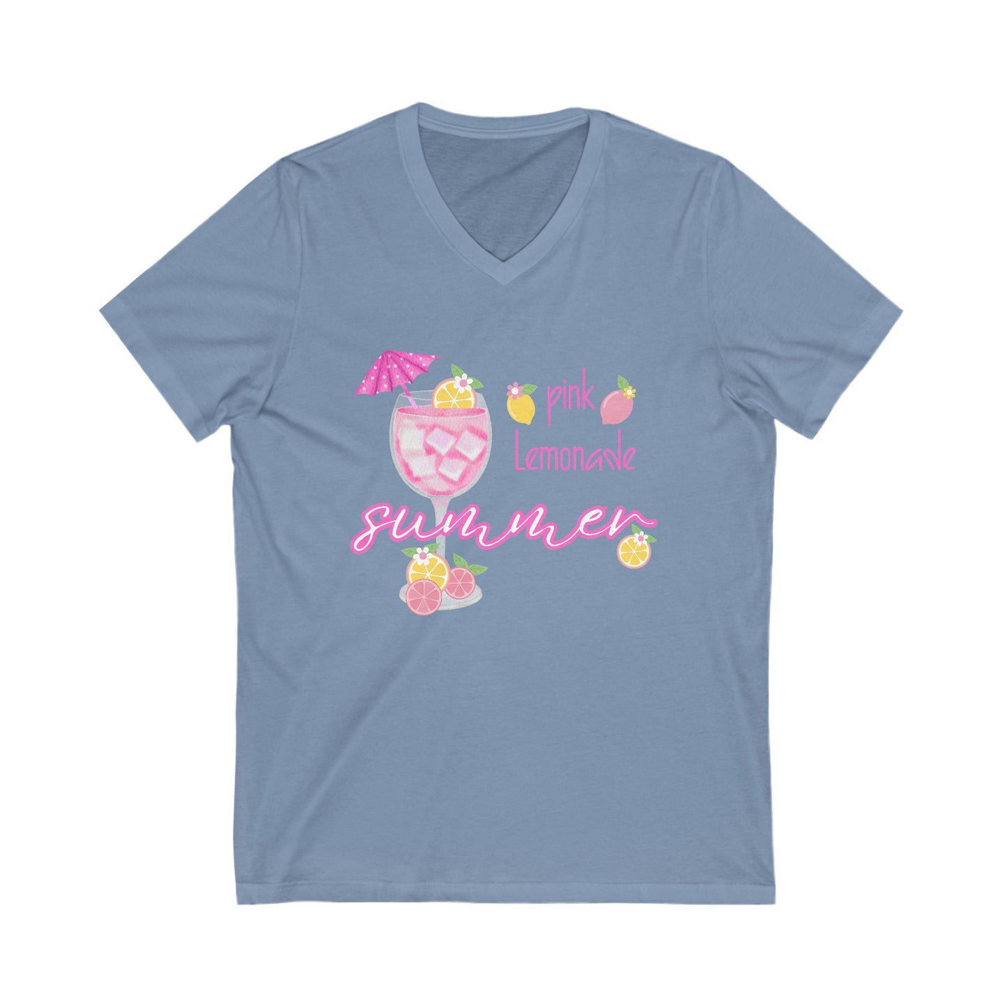 Pink Lemonade Summer V-Neck Tee