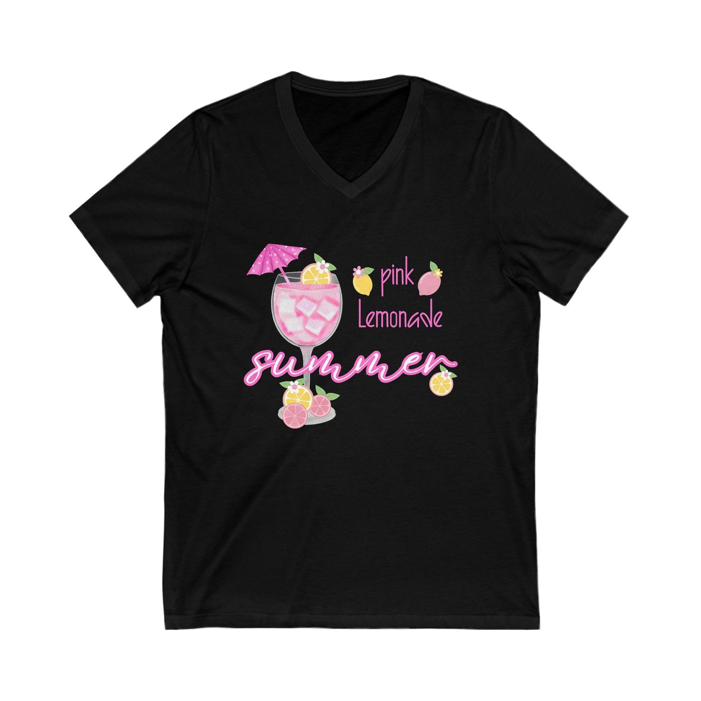 Pink Lemonade Summer V-Neck Tee