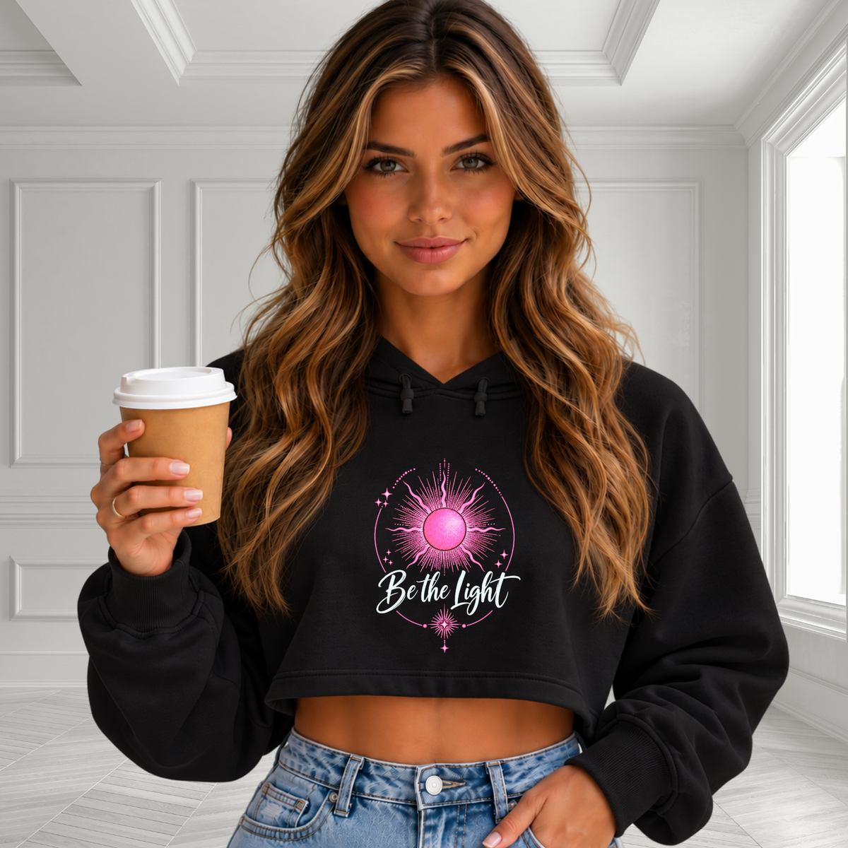Be The Light Crop Hoodie