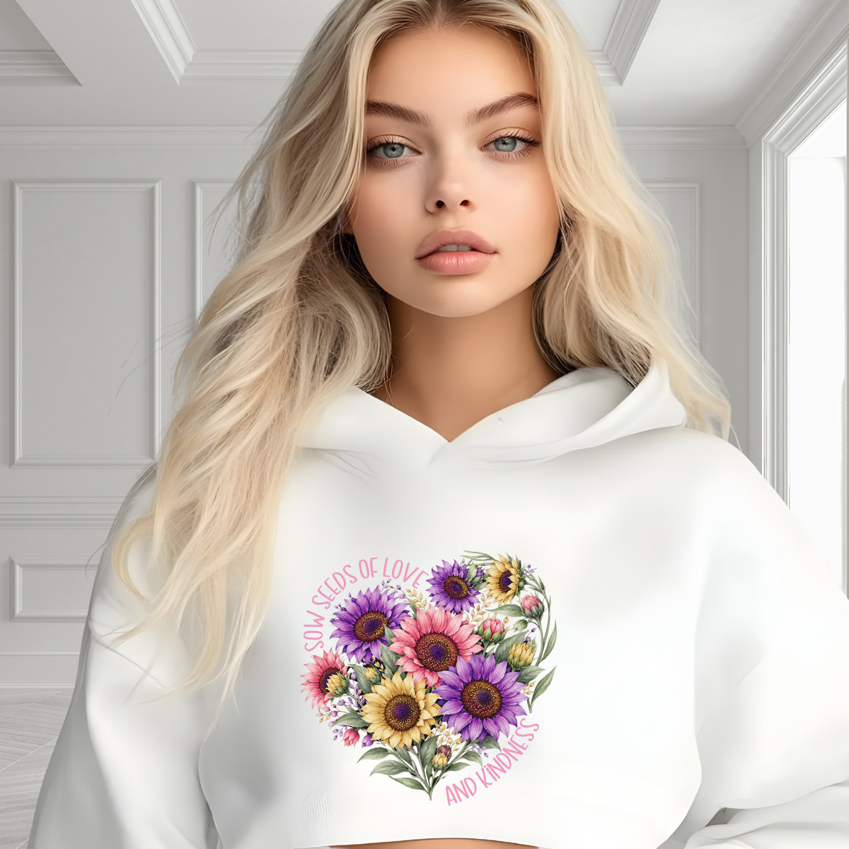 Sow Seeds Of Love And Kindness Crop Hoodie