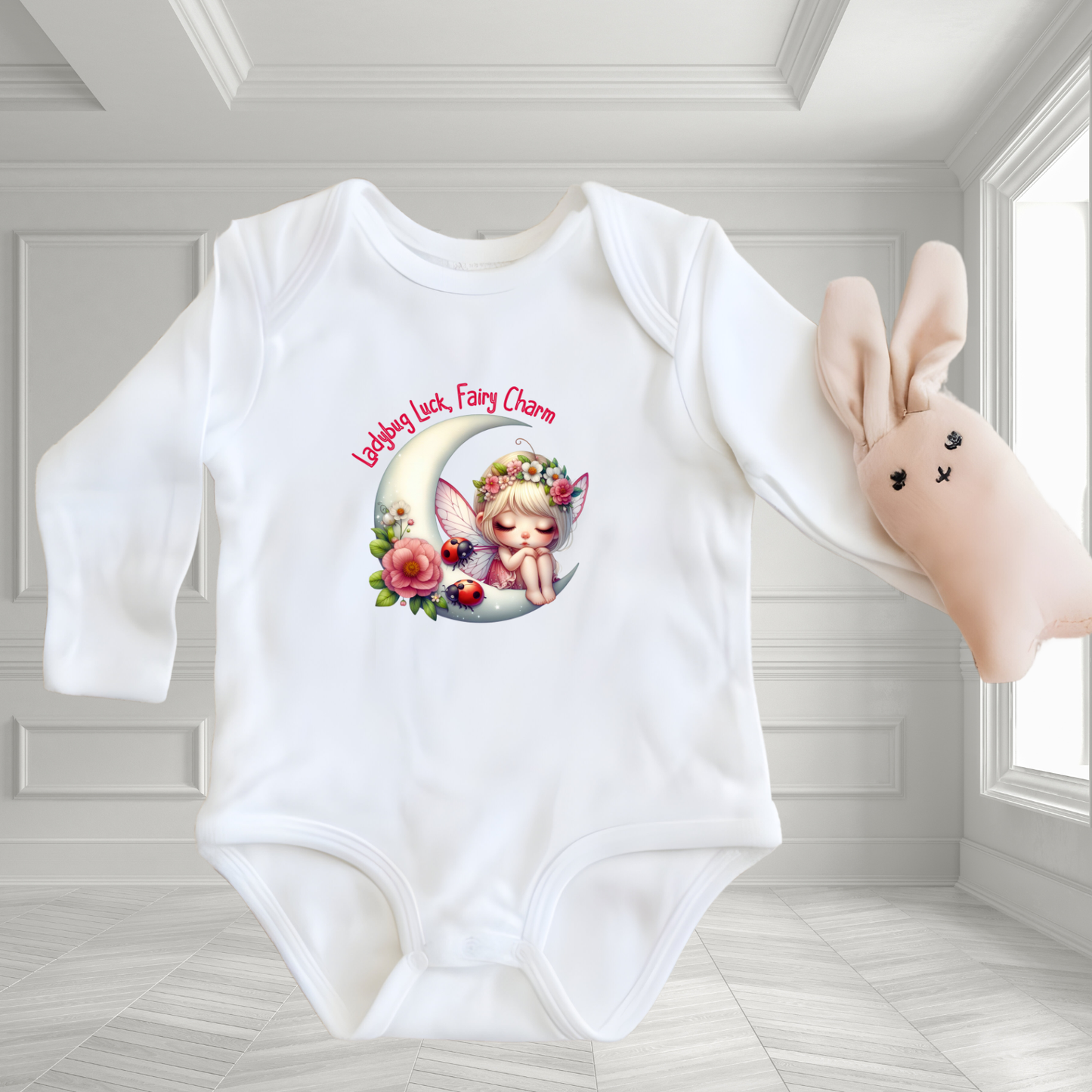 Ladybug Luck, Fairy Charm Infant Long Sleeve Onesie