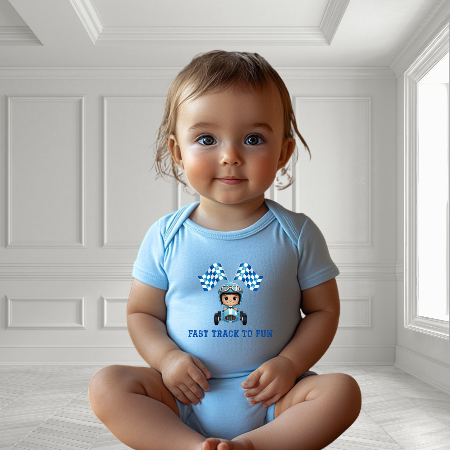 Fast Track To Fun Infant Short Sleeve Onesie