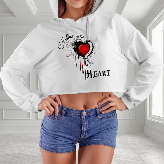 Follow Your Heart Crop Hoodie