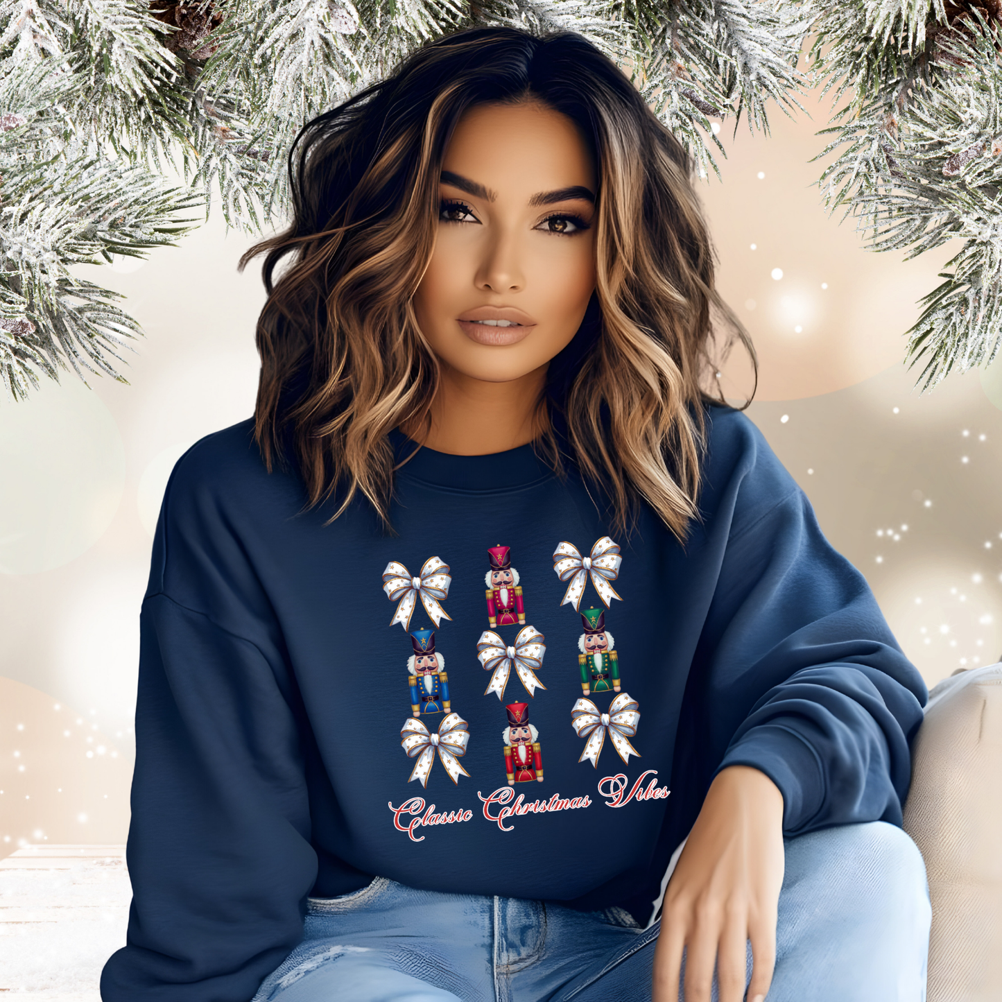 Classic Christmas Vibes Crewneck Sweatshirt