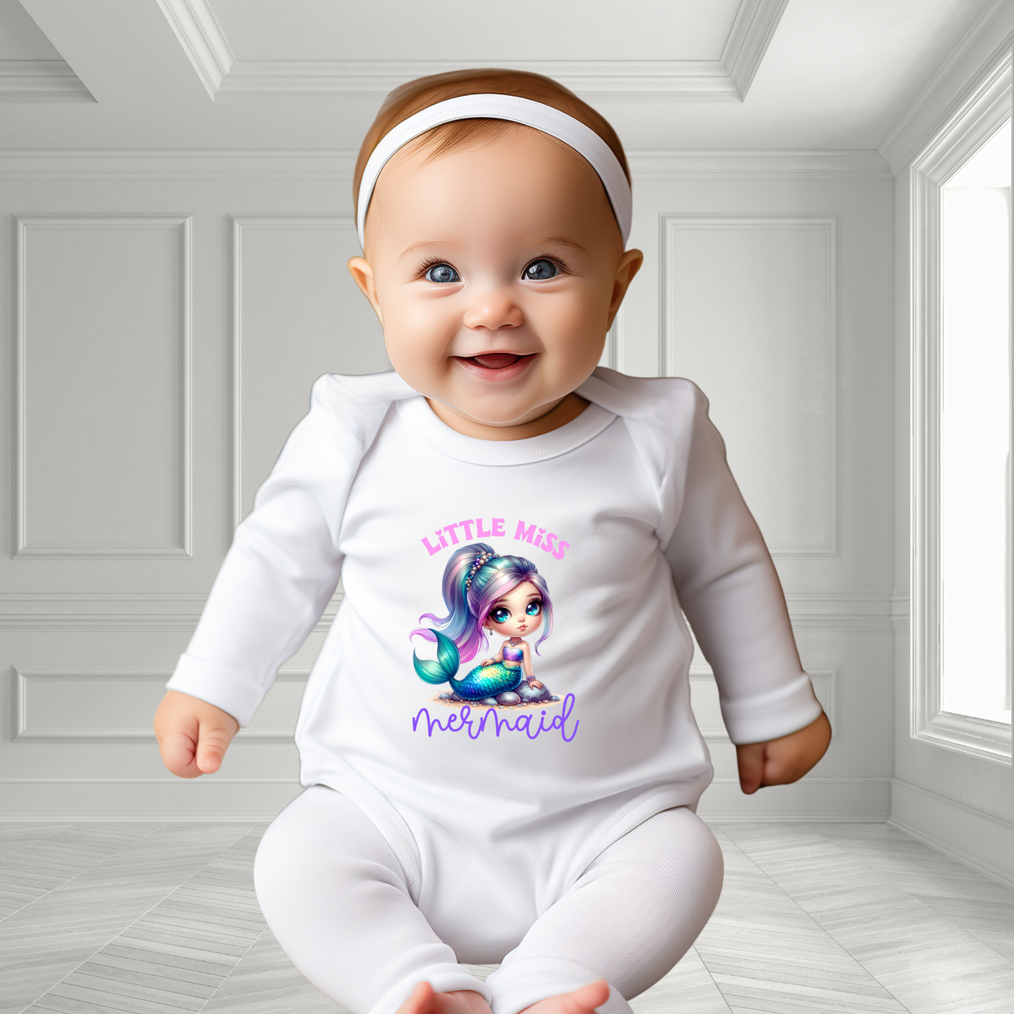 Little Miss Mermaid Infant Long Sleeve Onesie