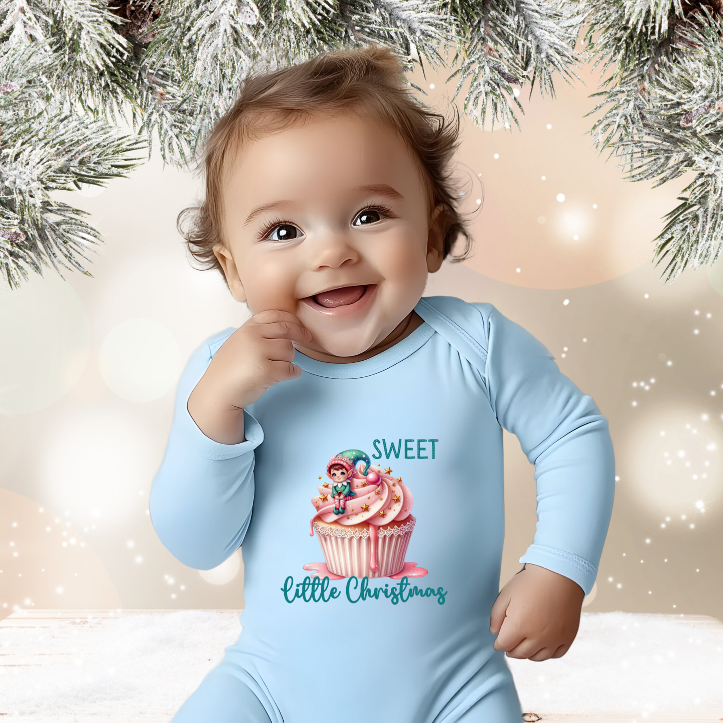 Sweet Little Christmas Infant Long Sleeve Onesie