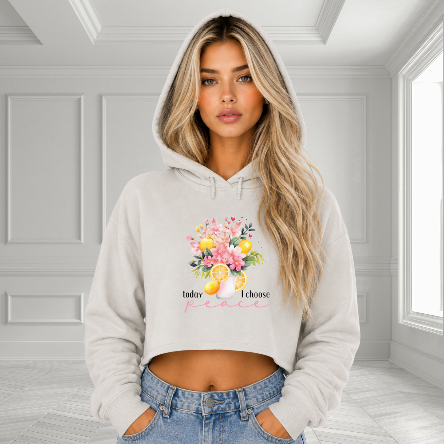 Today I Choose Peace Crop Hoodie