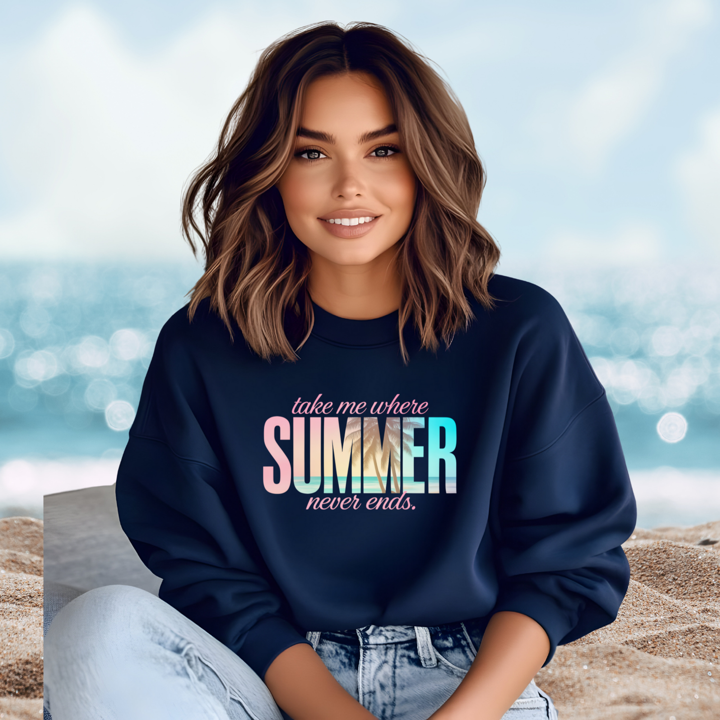 Where Summer Never Ends Crewneck Sweatshirt