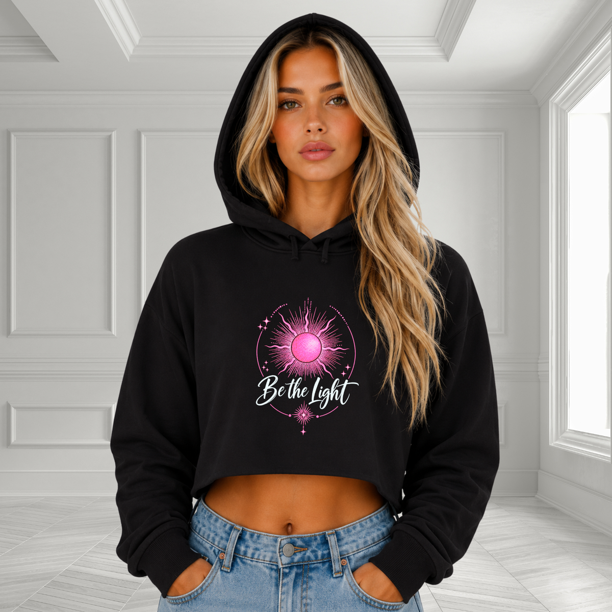 Be The Light Crop Hoodie