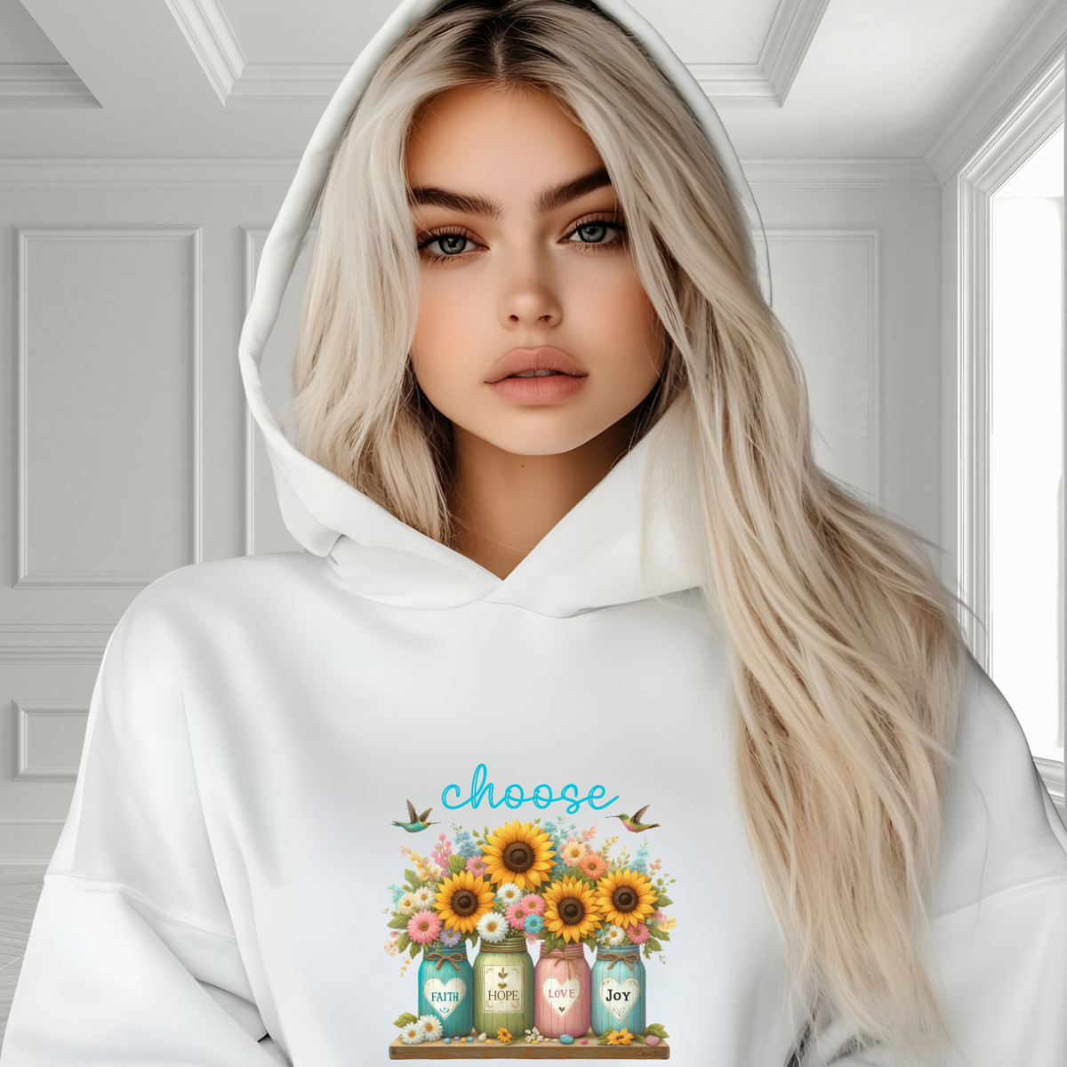 Choose Faith, Hope, Love, Joy Crop Hoodie