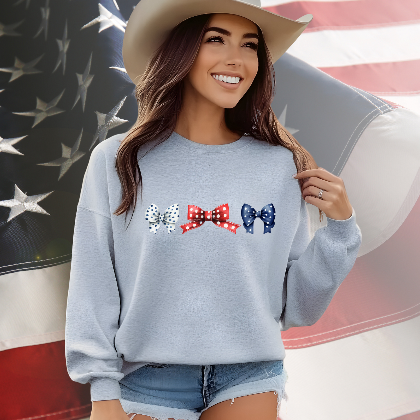 Patriotic Bows Crewneck Sweatshirt