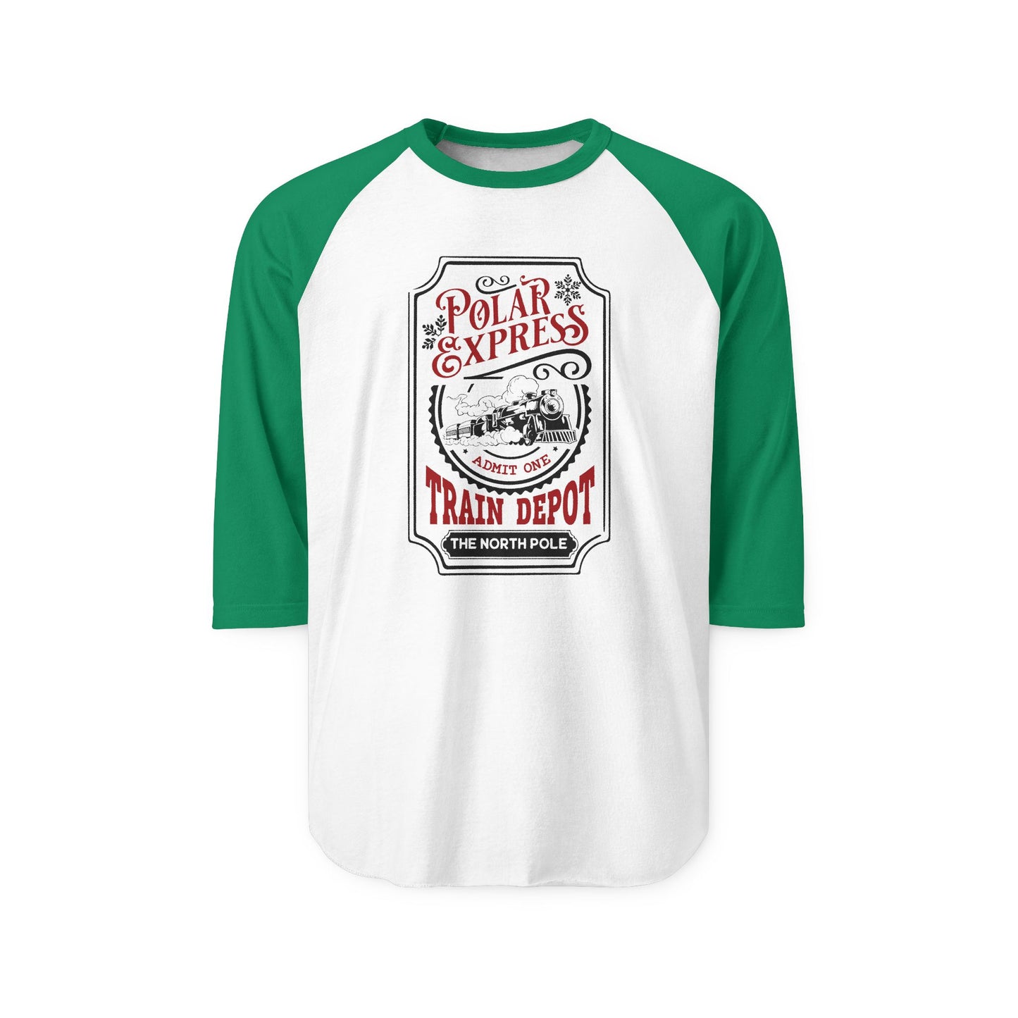 Polar Express Train Depot Baseball Tee