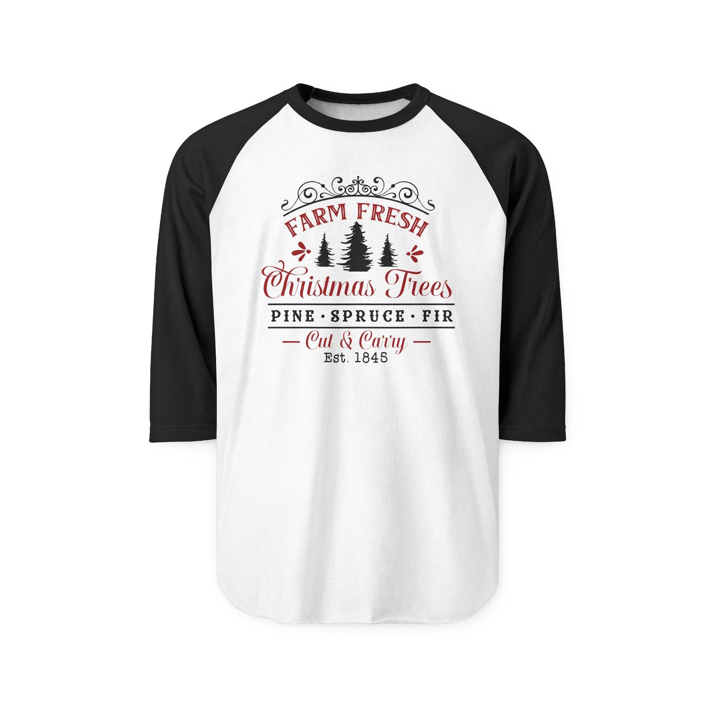Farm Fresh Christmas Trees Baseball Tee