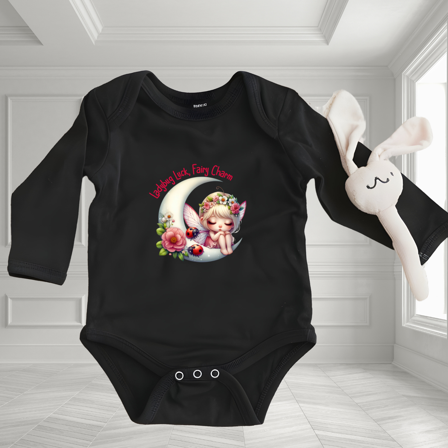 Ladybug Luck, Fairy Charm Infant Long Sleeve Onesie