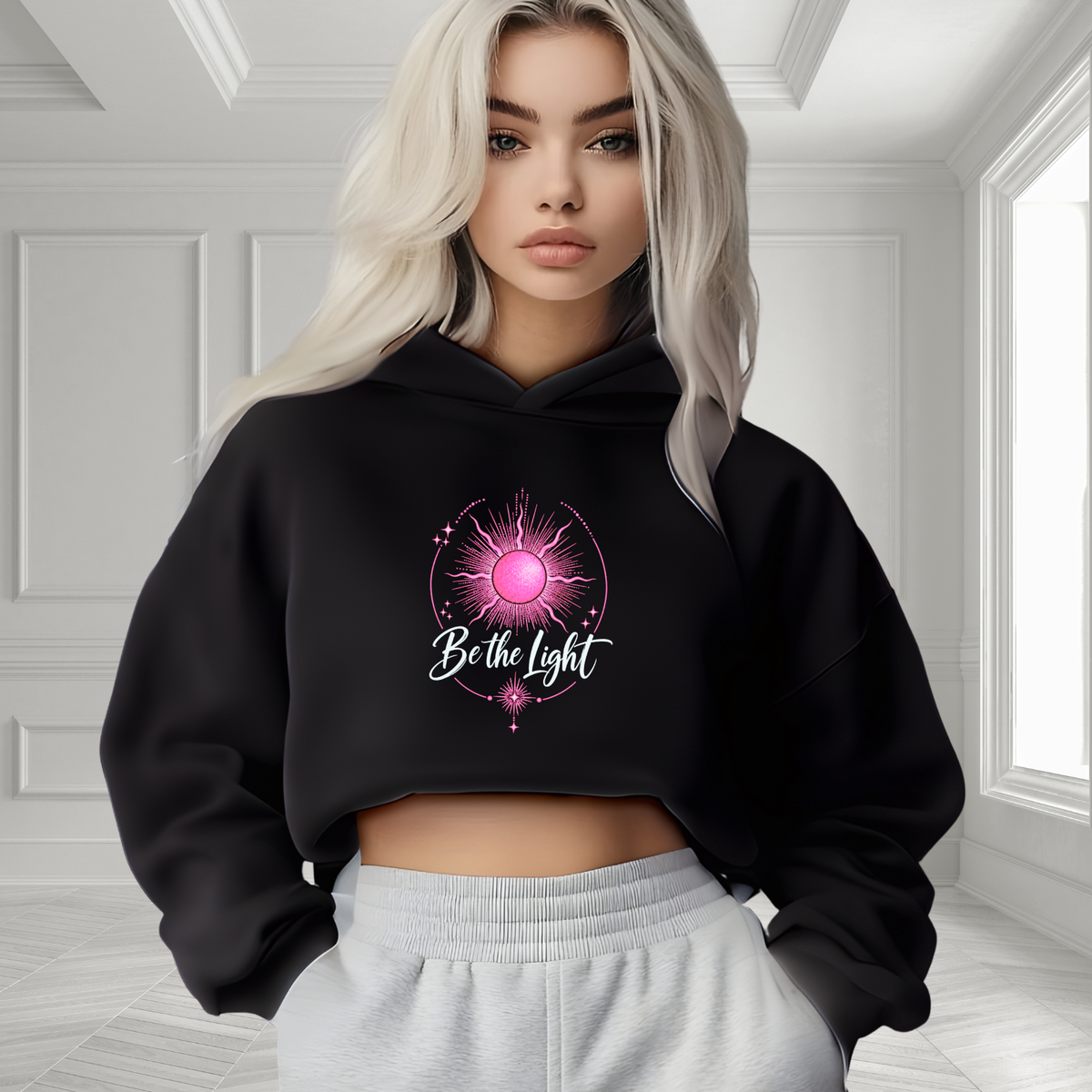 Be The Light Crop Hoodie