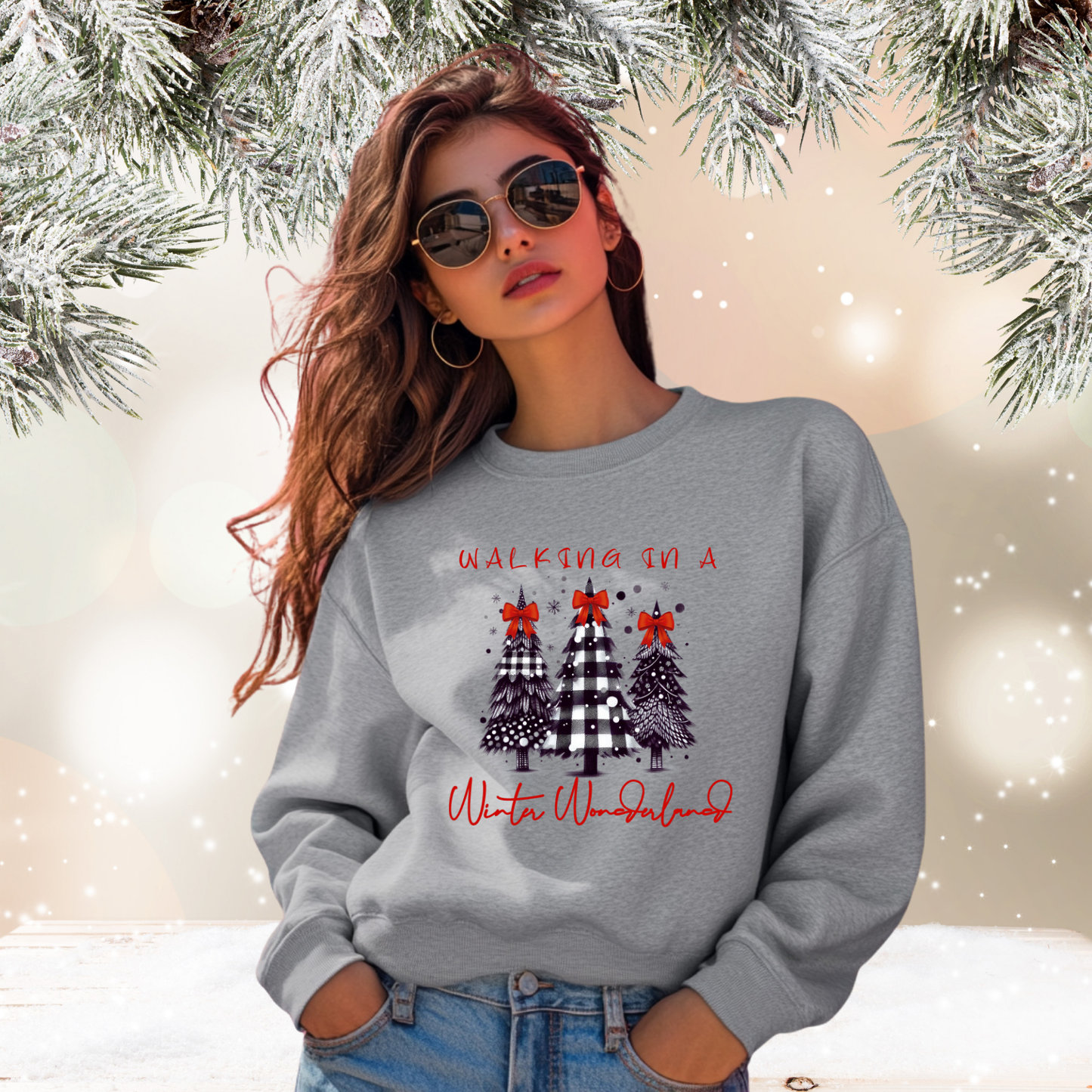 Walking In A Winter Wonderland Crewneck Sweatshirt