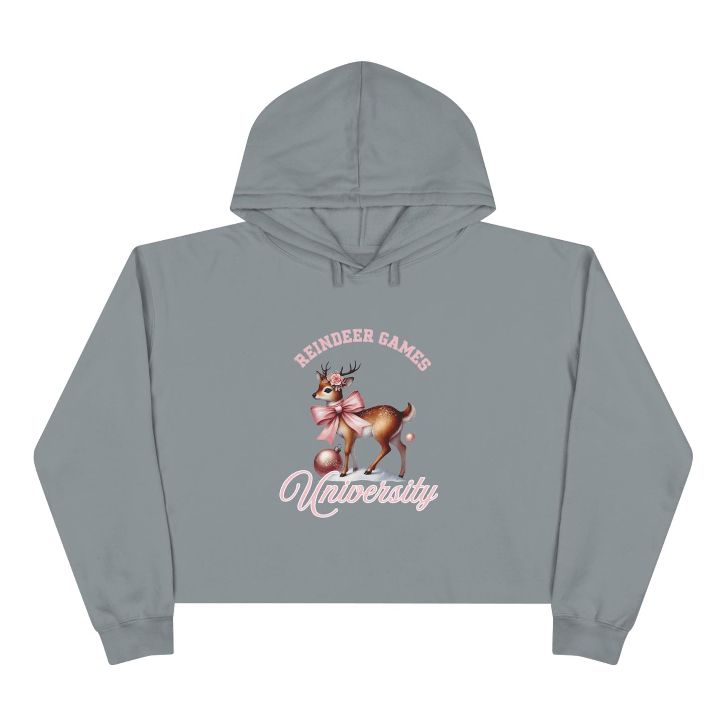 Reindeer Games University Crop Hoodie