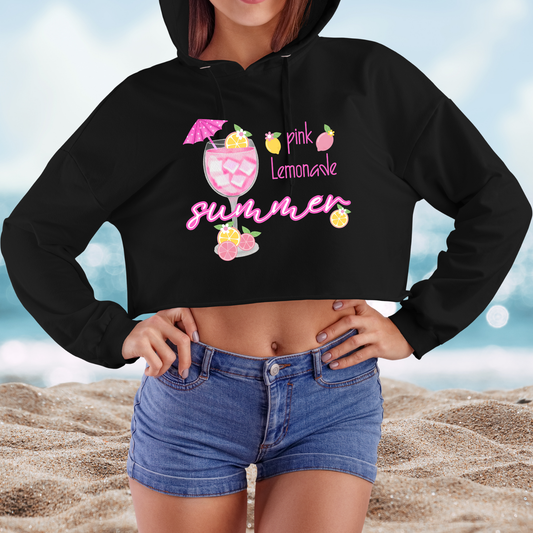 Pink Lemonade Summer Crop Hoodie
