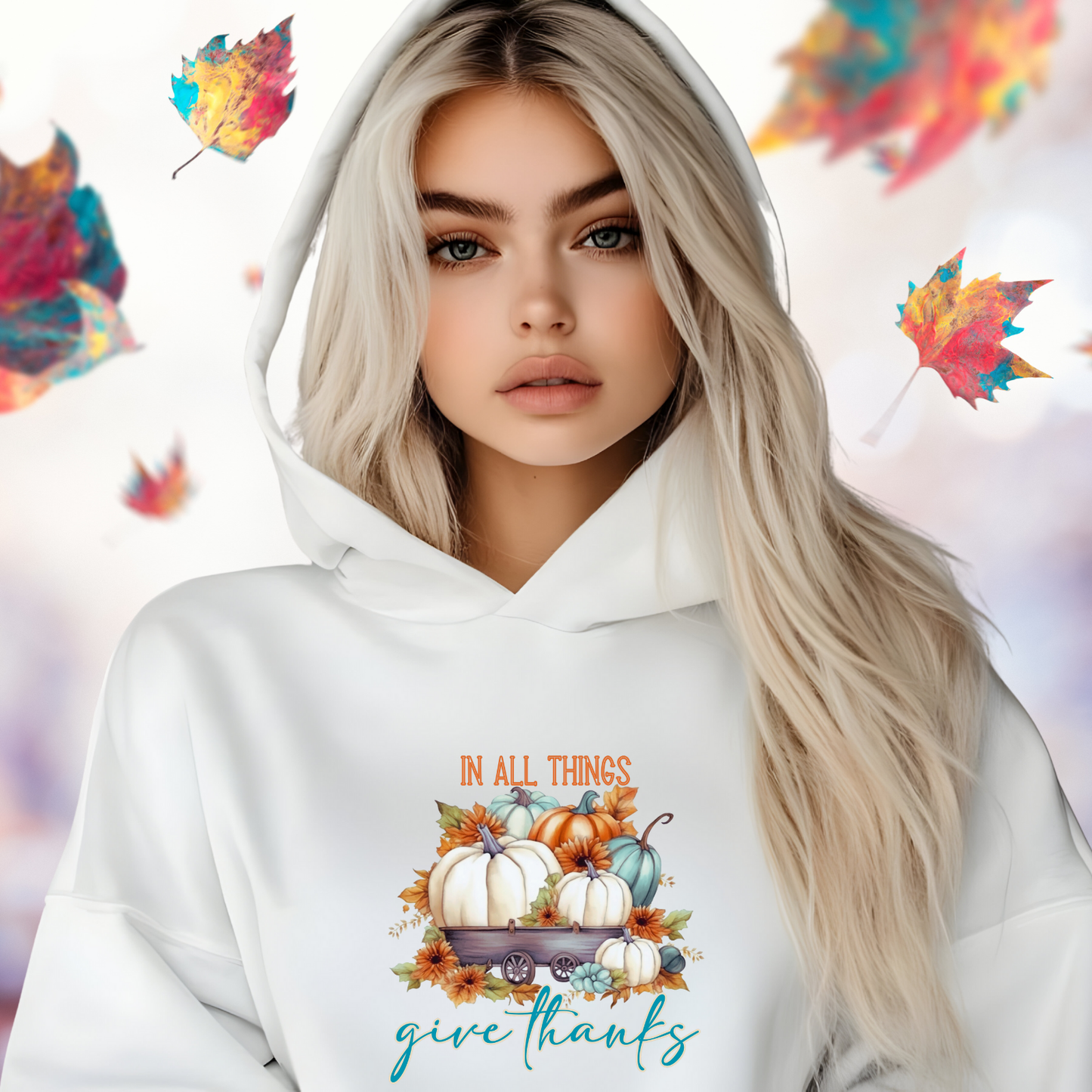 In All Things Give Thanks Crop Hoodie