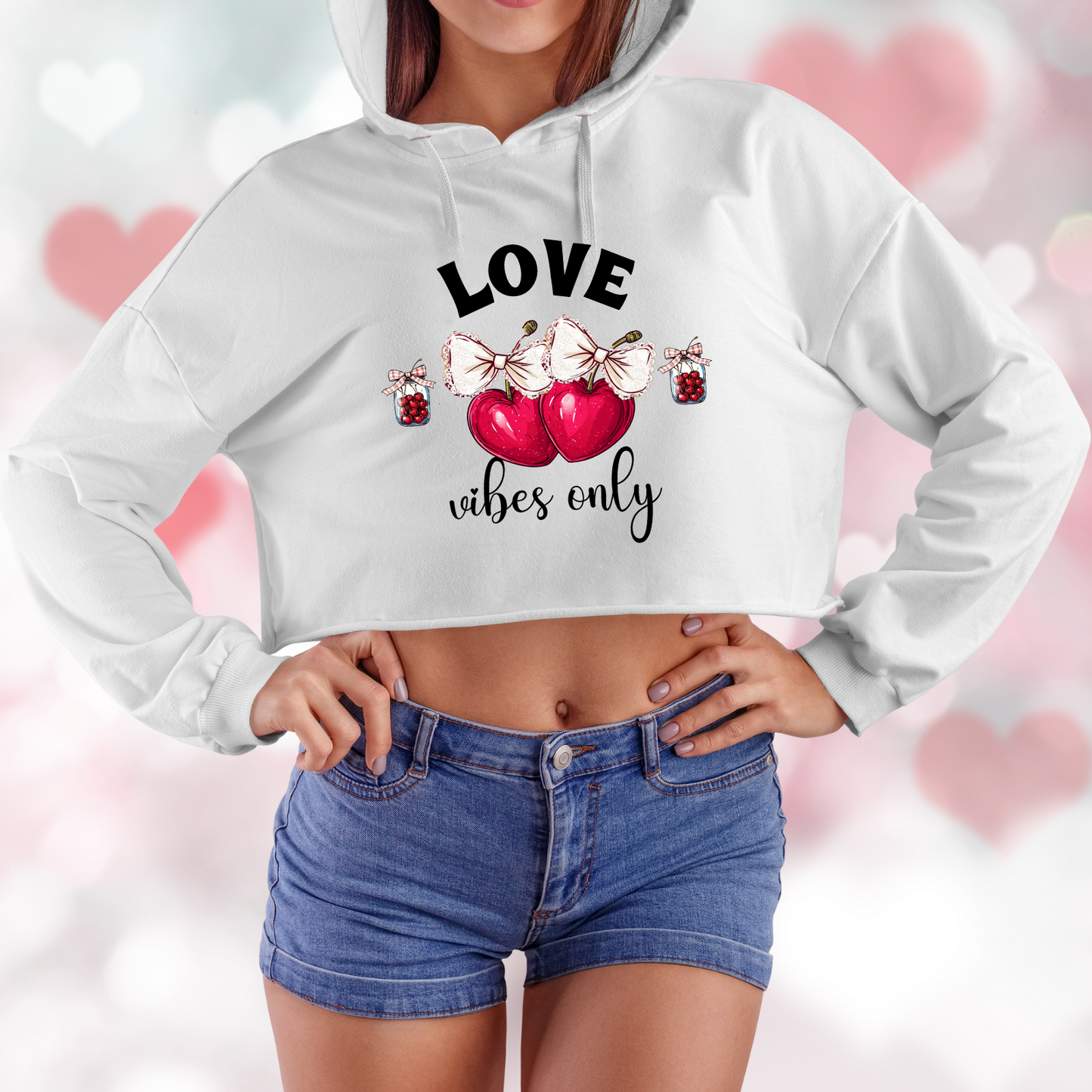 Love Vibes Only Crop Hoodie